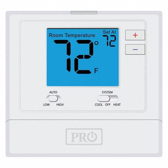PRO1 T621-2 Single Stage Thermostat - 2 Heat/1 Cool Non-Programmable HVAC Controller, White