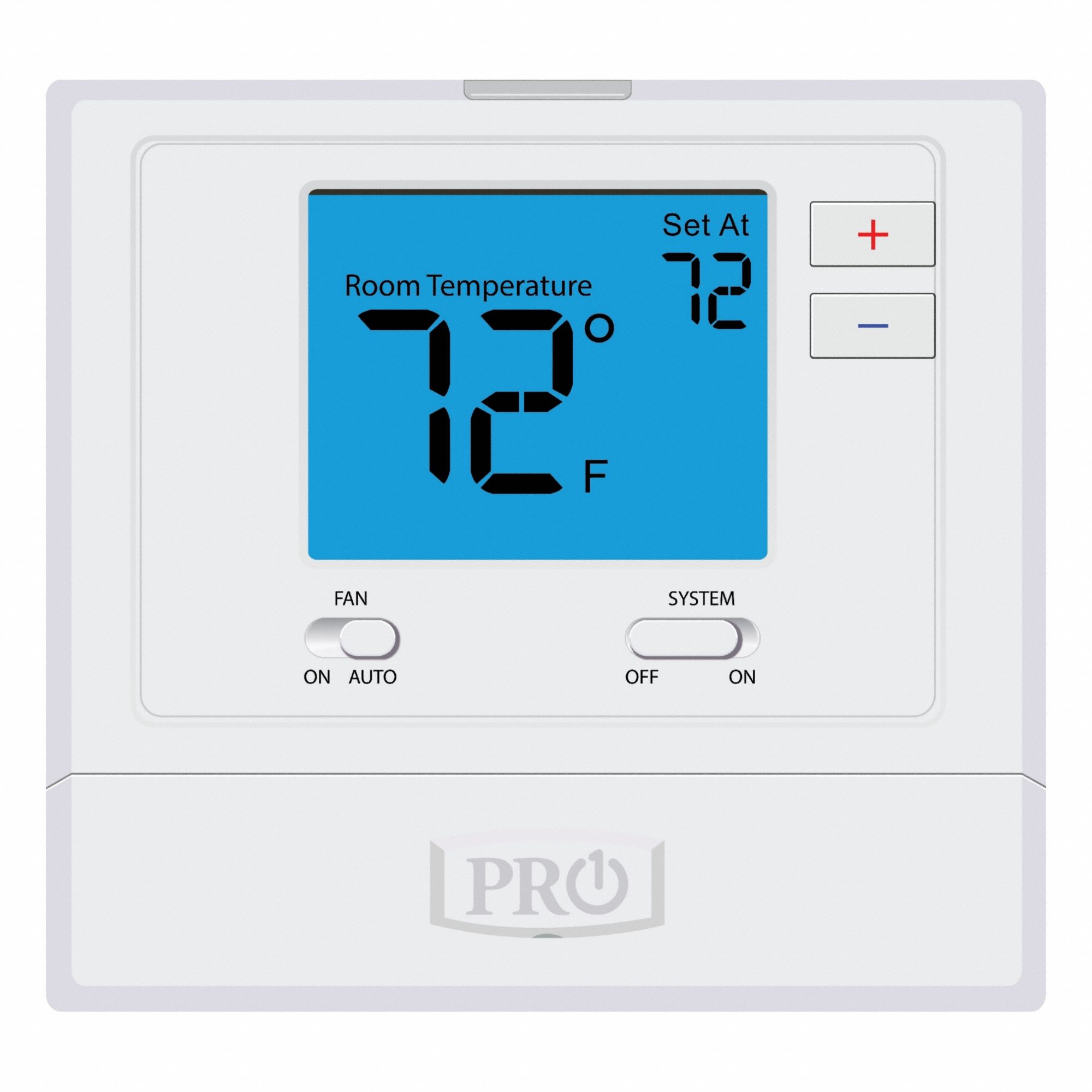 Low Voltage Thermostat: Heat or Cool, Manual, C/G/RC/RH/Y/W, Auto-On, Cool-Heat-Off, Square
