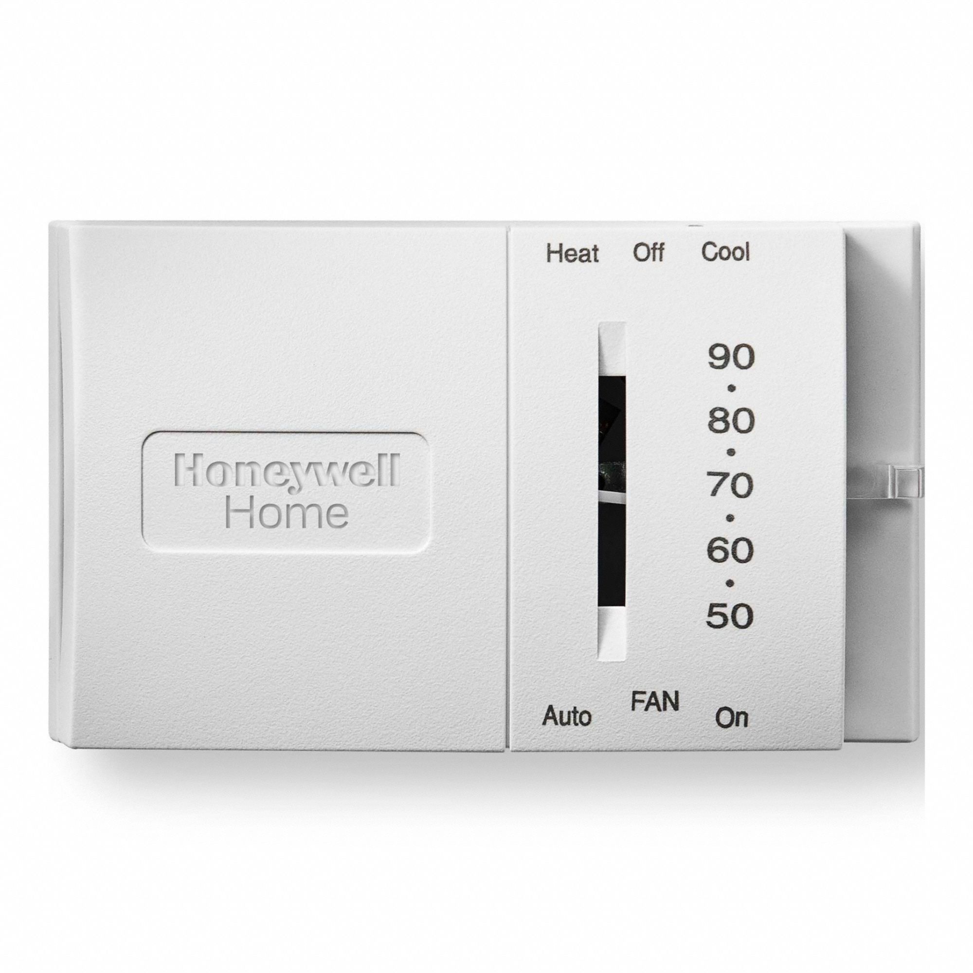 HONEYWELL HOME Low Voltage Thermostat: Heat and Cool, Manual, B/G/O/R/RC/W/Terminal Designations (MPN T8034N1007). Key specifications — Application: Heat and Cool; Voltage: 20 to 30V AC; Terminal Designations: B; System Settings: Cool-Heat-Off; Temperature Control Range: 45° to 95°F; Changeover Type: Manual; Shape: Rectangle; Brand: HONEYWELL HOME.