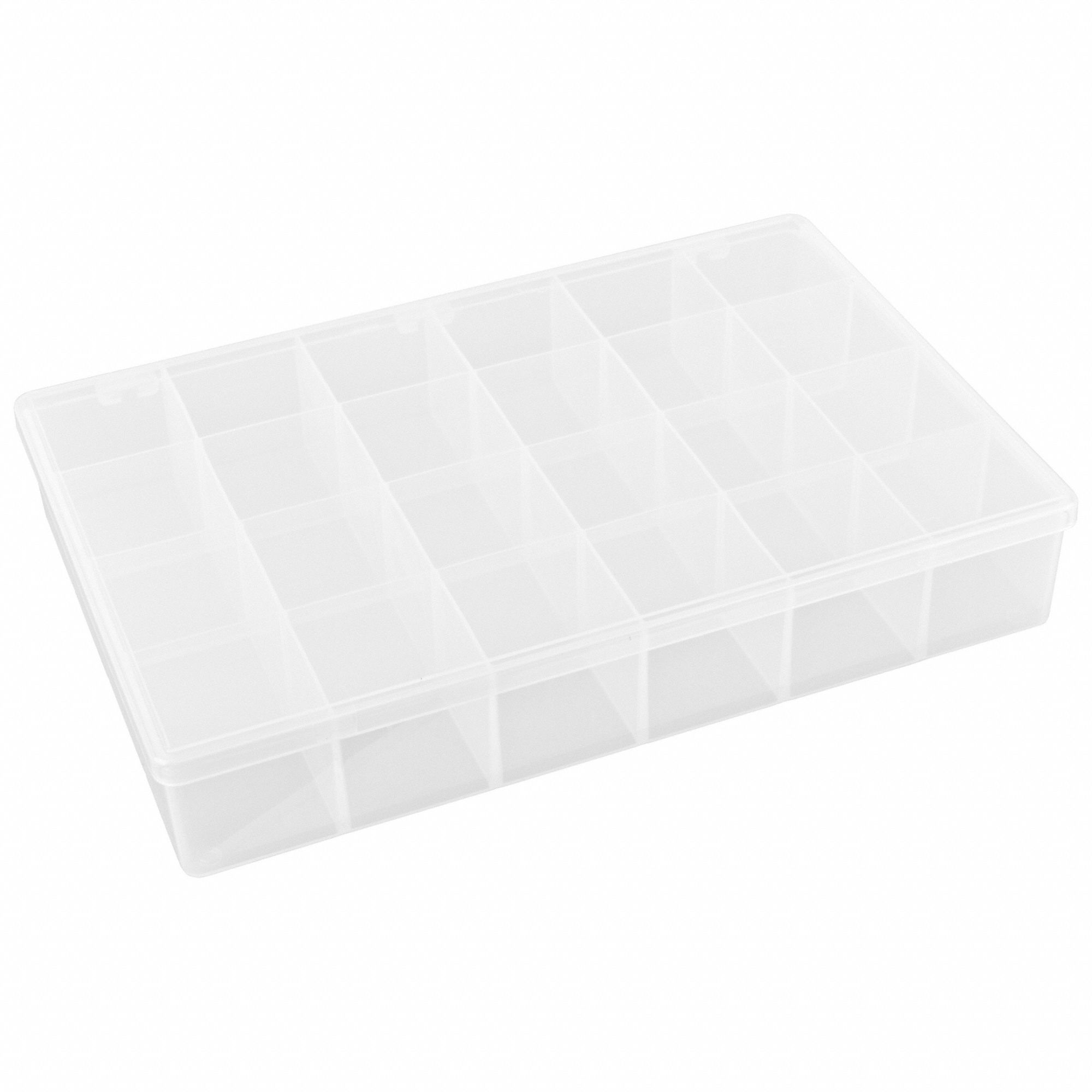 FLAMBEAU T824 Compartment Box,Snap,Clear,2 5/16 in PK 6