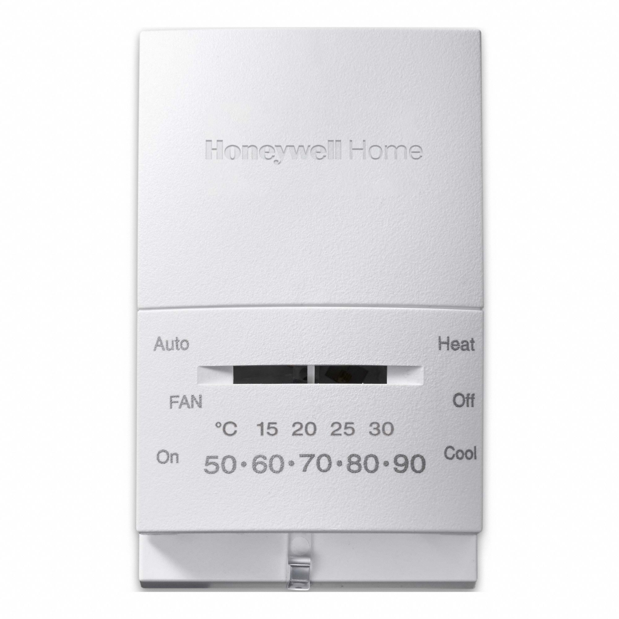 HONEYWELL HOME Low Voltage Thermostat: Heat and Cool, Manual, B/G/O/R/RC/W/Terminal Designations (MPN T834N1002). Key specifications — Application: Heat and Cool; Voltage: 20 to 30V AC; Terminal Designations: B; System Settings: Cool-Heat-Off; Temperature Control Range: 45° to 95°F; Changeover Type: Manual; Shape: Rectangle; Brand: HONEYWELL HOME.