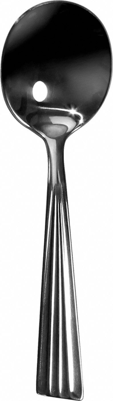 Bouillon Spoon: Tarpon, 18/8, Stainless Steel, 6 1/8 in Overall Lg, Silver