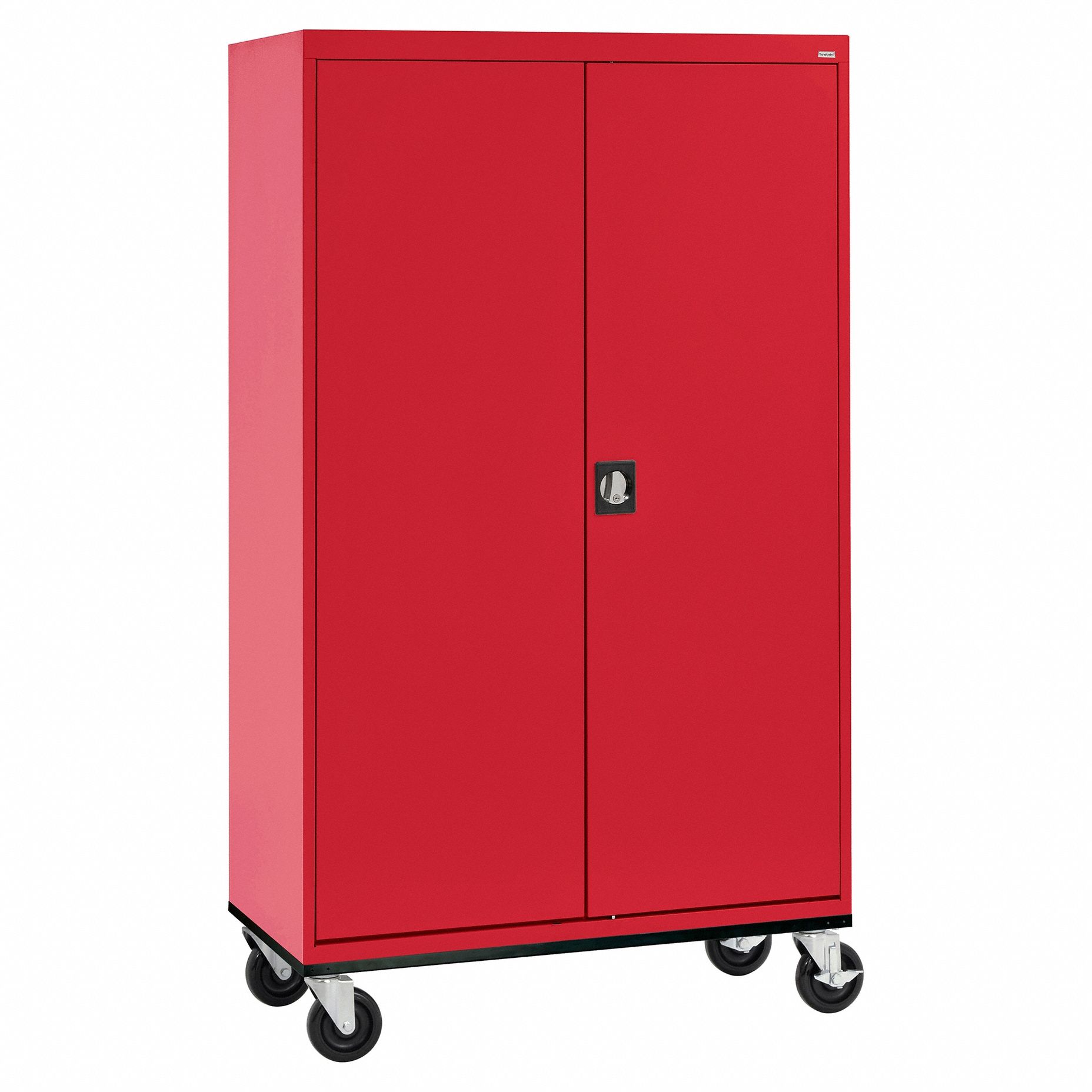 Shelf Cabinet: Casters, 46 in x 24 in x 78 in, Recessed, Keyed, 4 Shelves, (4) Adj, Shelves