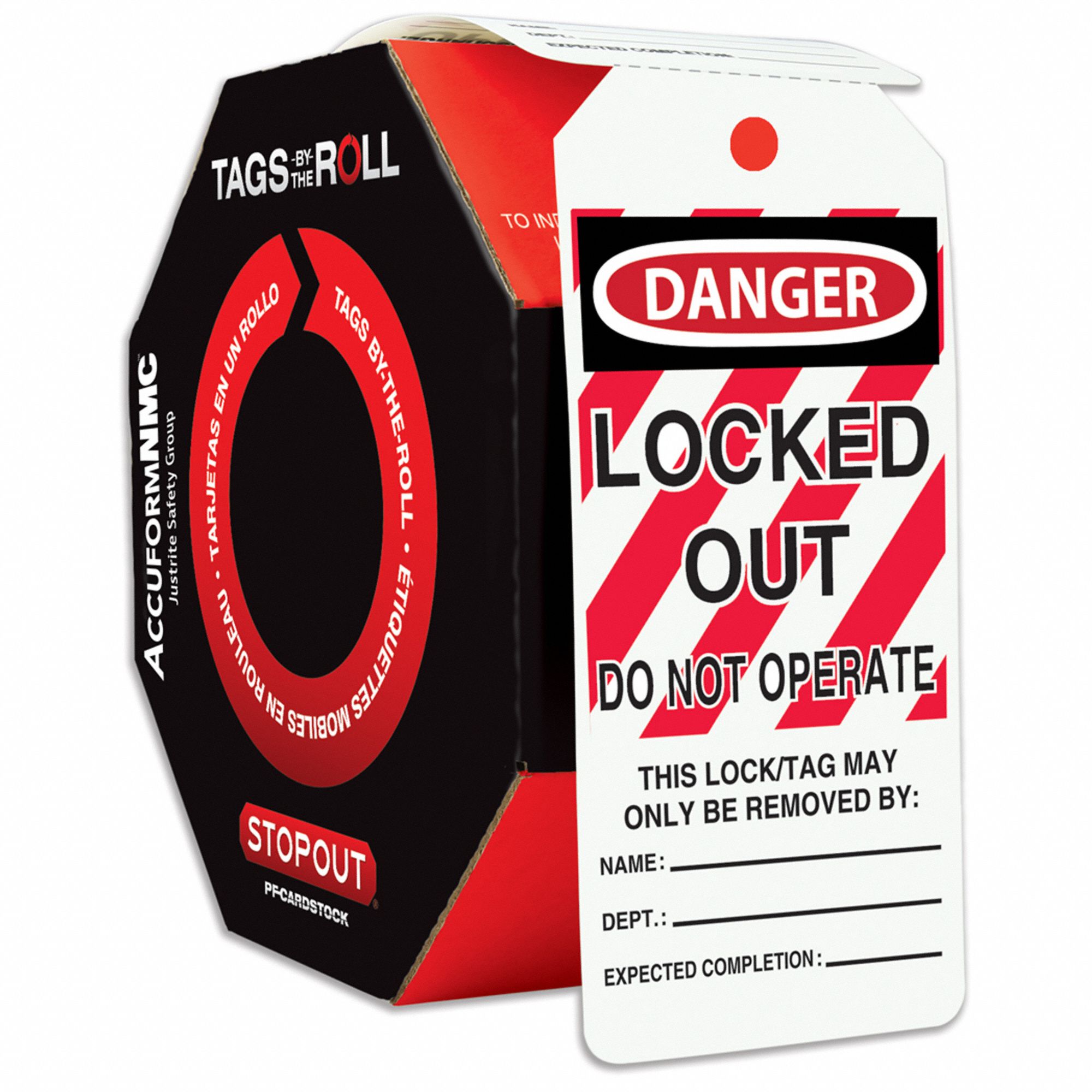 ACCUFORM, Danger, Locked Out Device, Danger Tag By The Roll 772R96