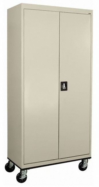 Storage Cabinet: Hanging Rods/Shelves, Putty, Full Ht (59" and Taller), 36 in Overall Wd