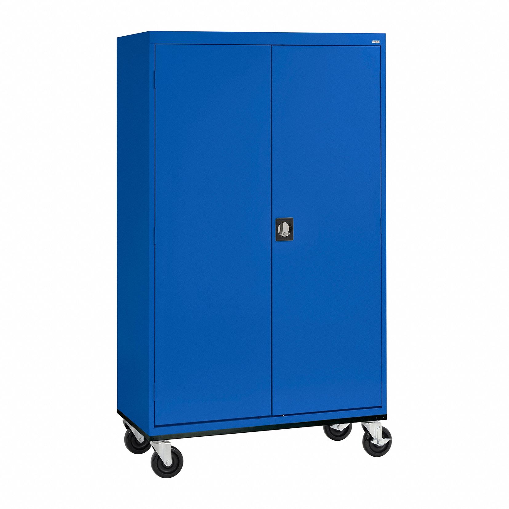 Shelf Cabinet: Casters, 46 in x 24 in x 78 in, Recessed, Three-Point Locking, 4 Shelves