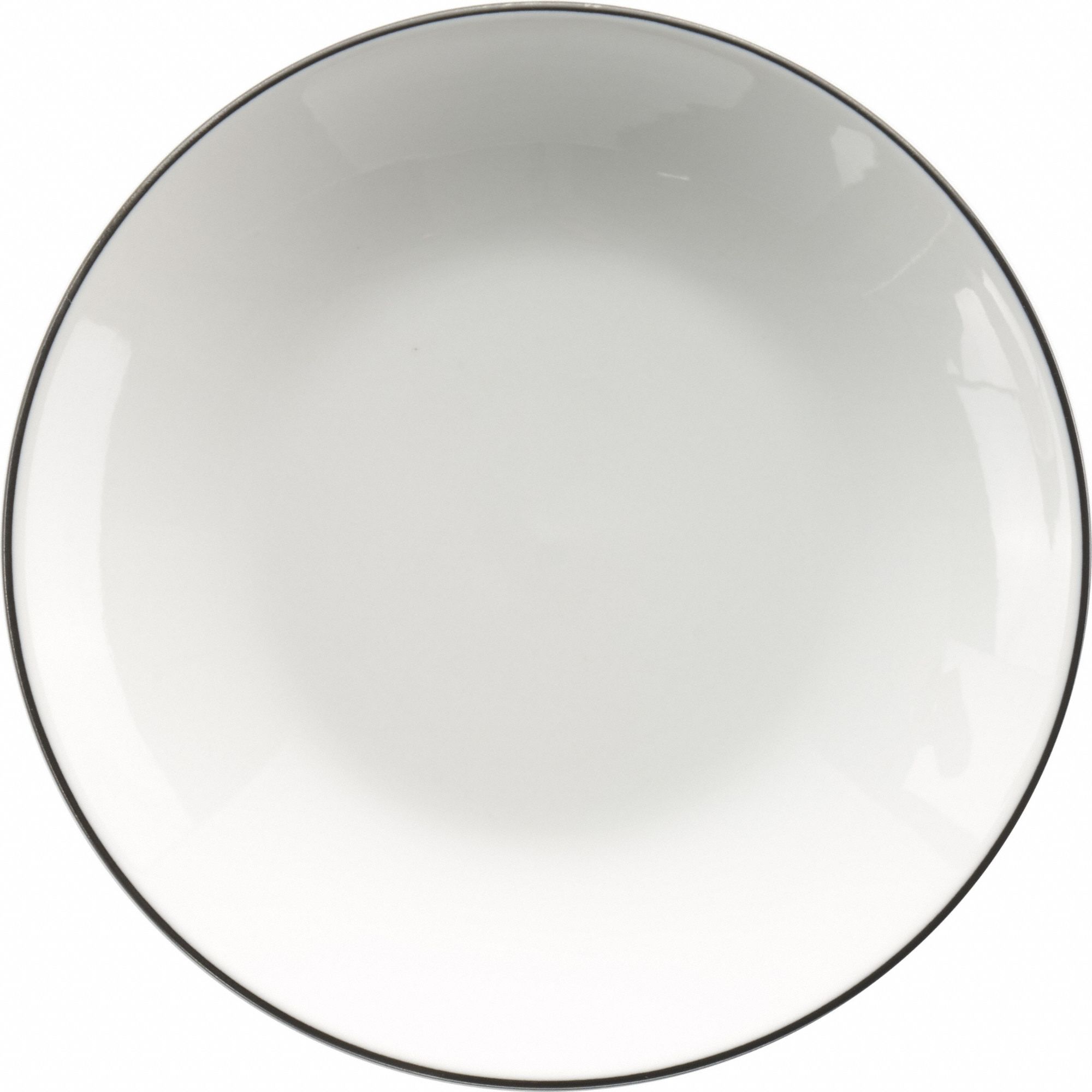 Pasta Bowl: Torino Bistro: Band, 22 oz Capacity, European White with Black, Porcelain, 8 in Dia