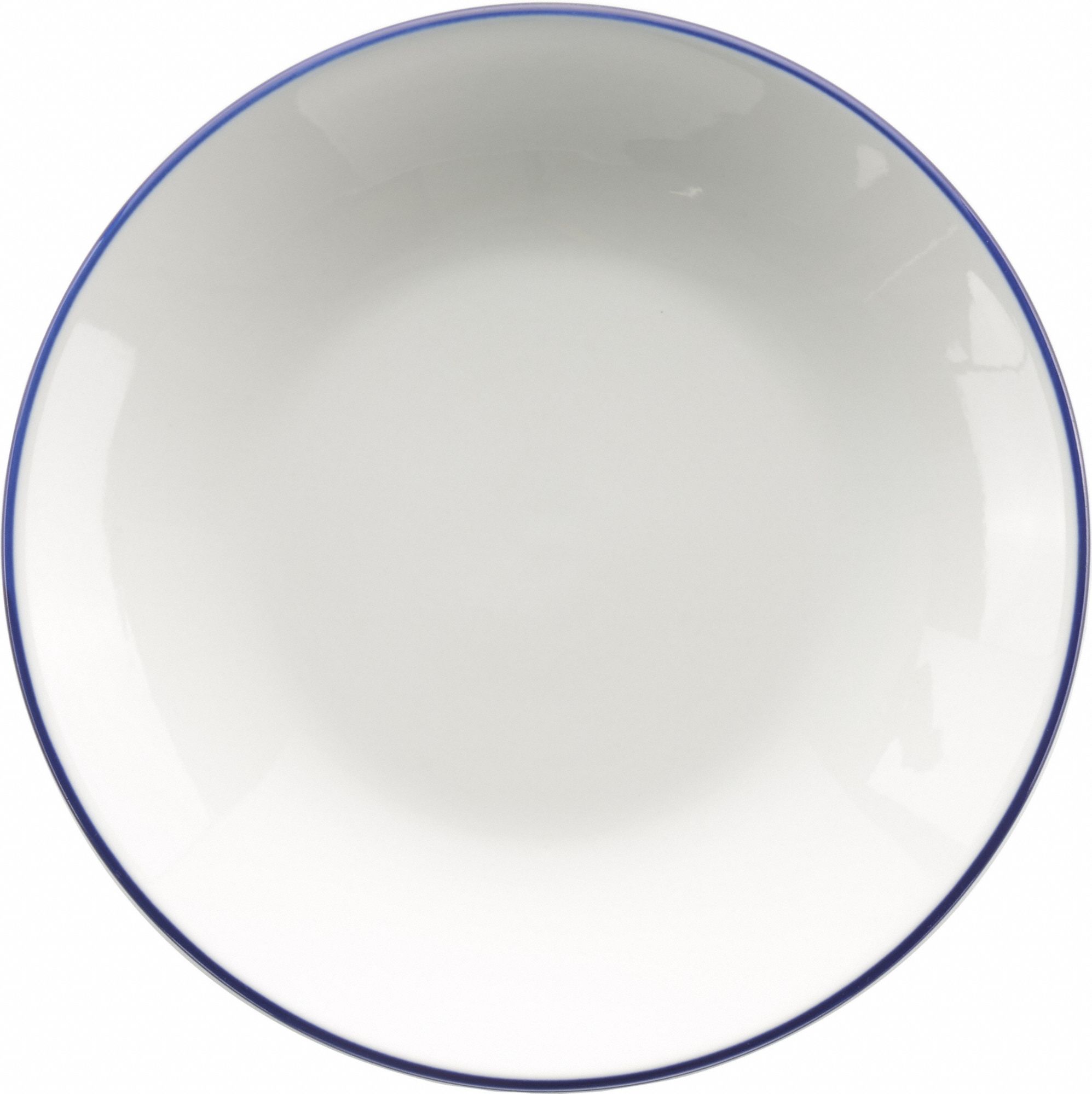Pasta Bowl: Torino Bistro: Band, 22 oz Capacity, European White with Blue, Porcelain, 8 in Dia