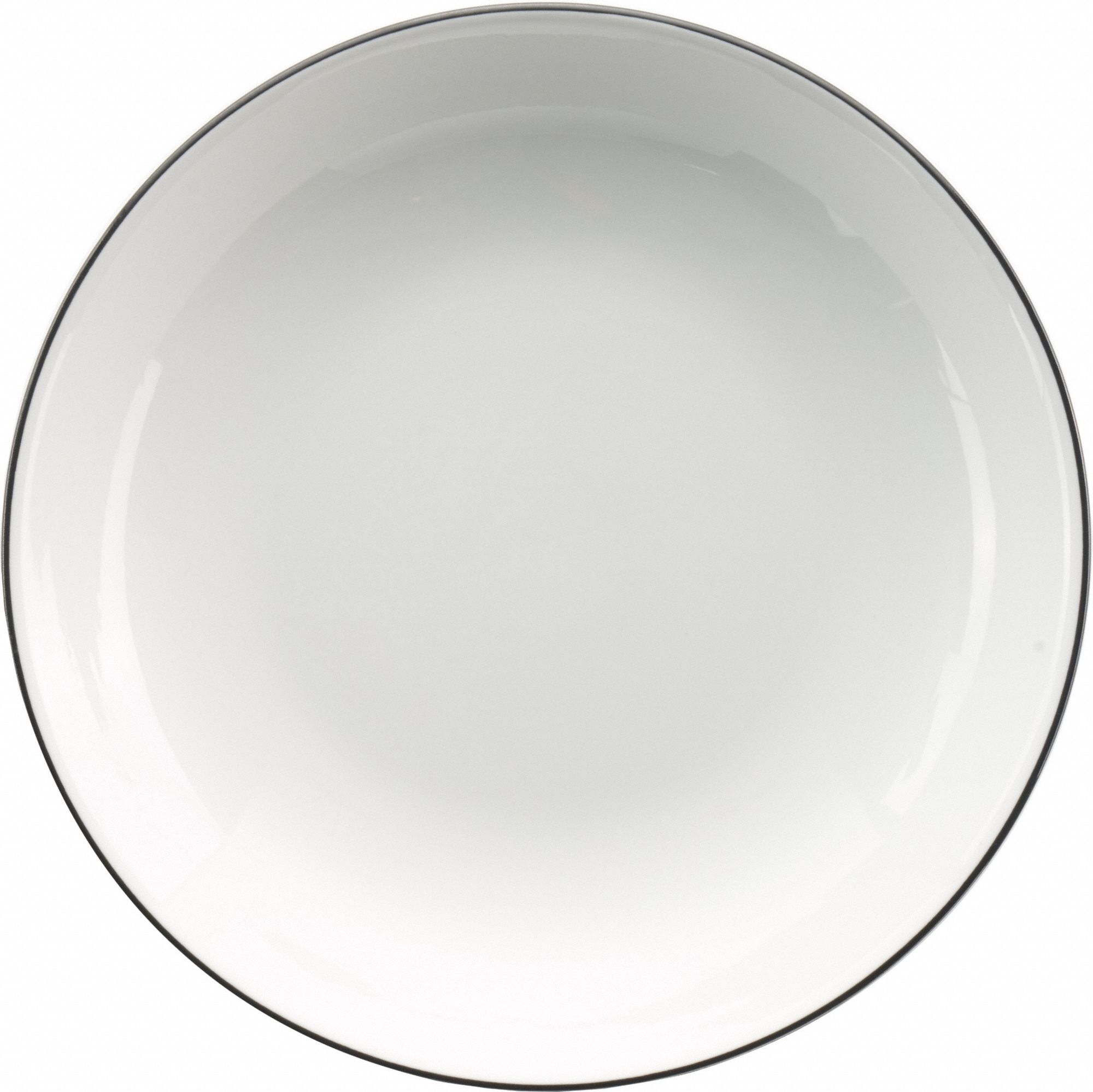 Pasta Bowl: Torino Bistro: Band, 40 oz Capacity, European White with Black, Porcelain, 10 in Dia