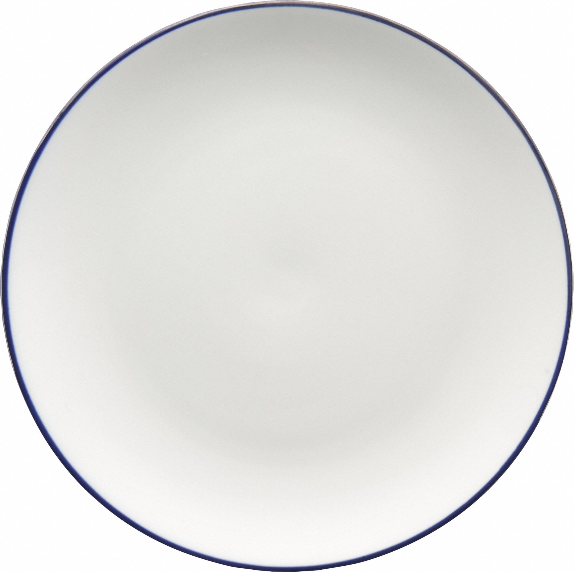 Coupe Plate: Torino Bistro: Blue Band, Blue/European White, Porcelain, 10 in Dia