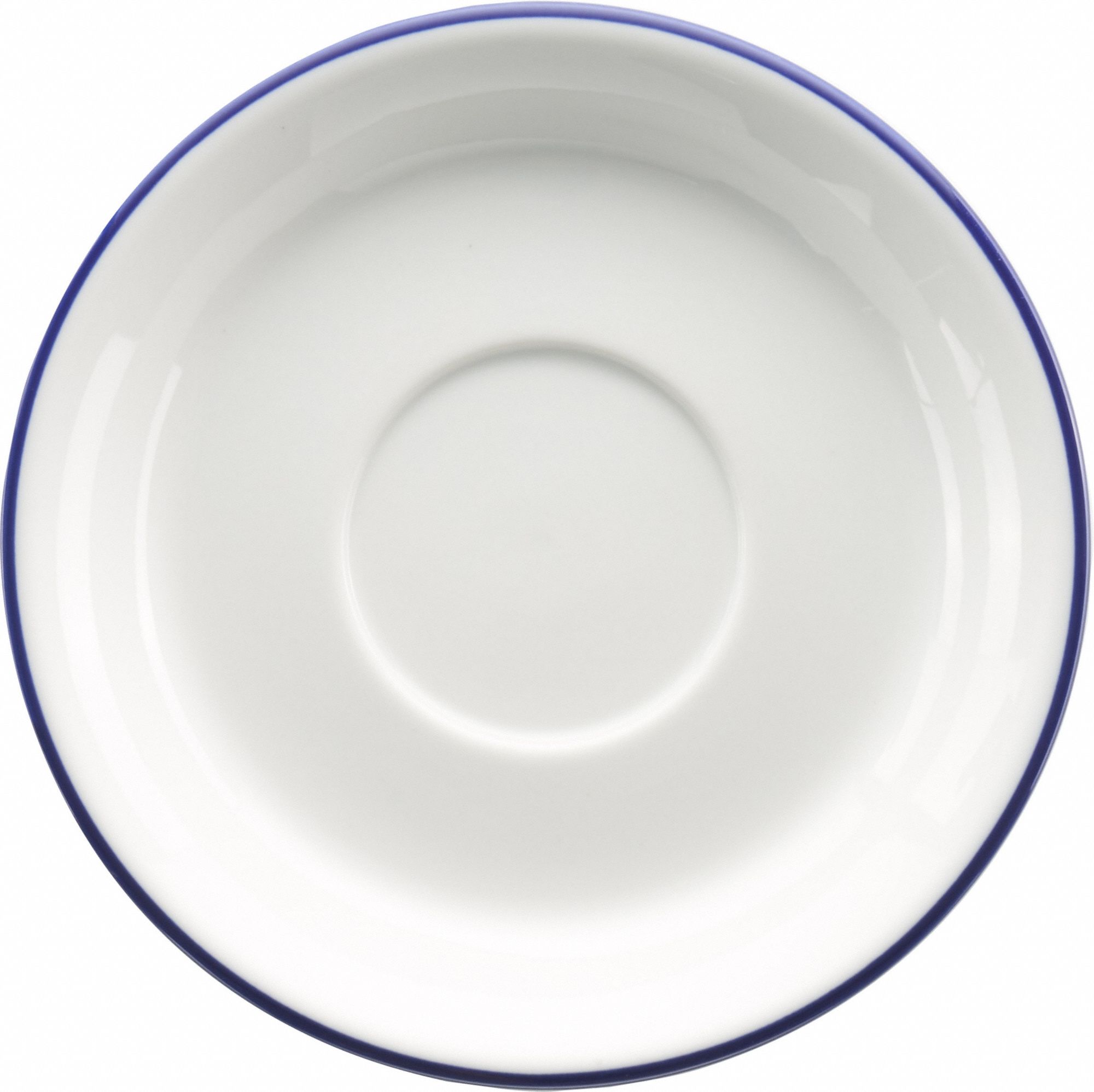 Saucer: Torino Bistro: Blue Band, Blue/European White, Porcelain, 6 1/8 in Dia