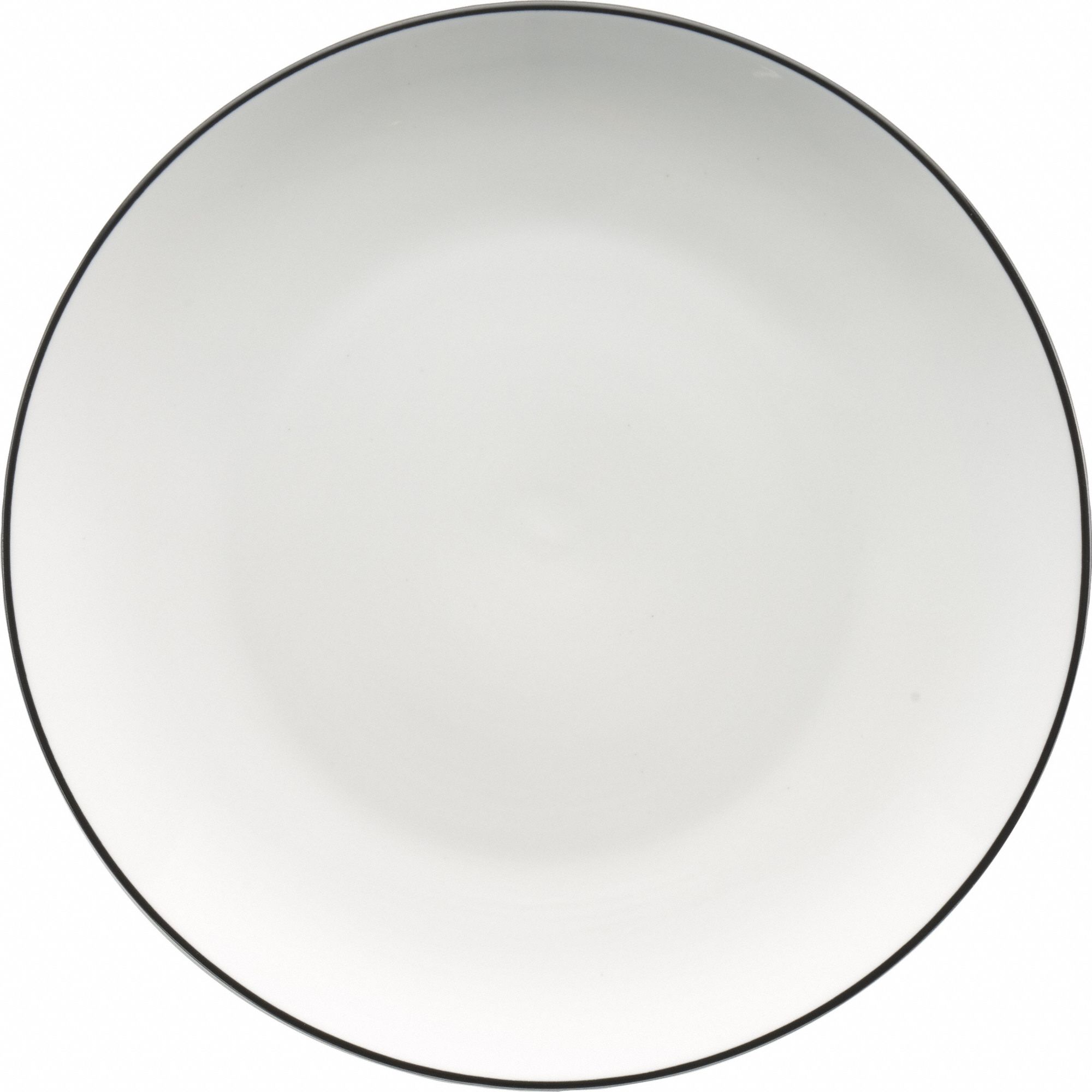 Coupe Plate: Torino Bistro: Blue Band, Black/European White, Porcelain, 12 in Dia