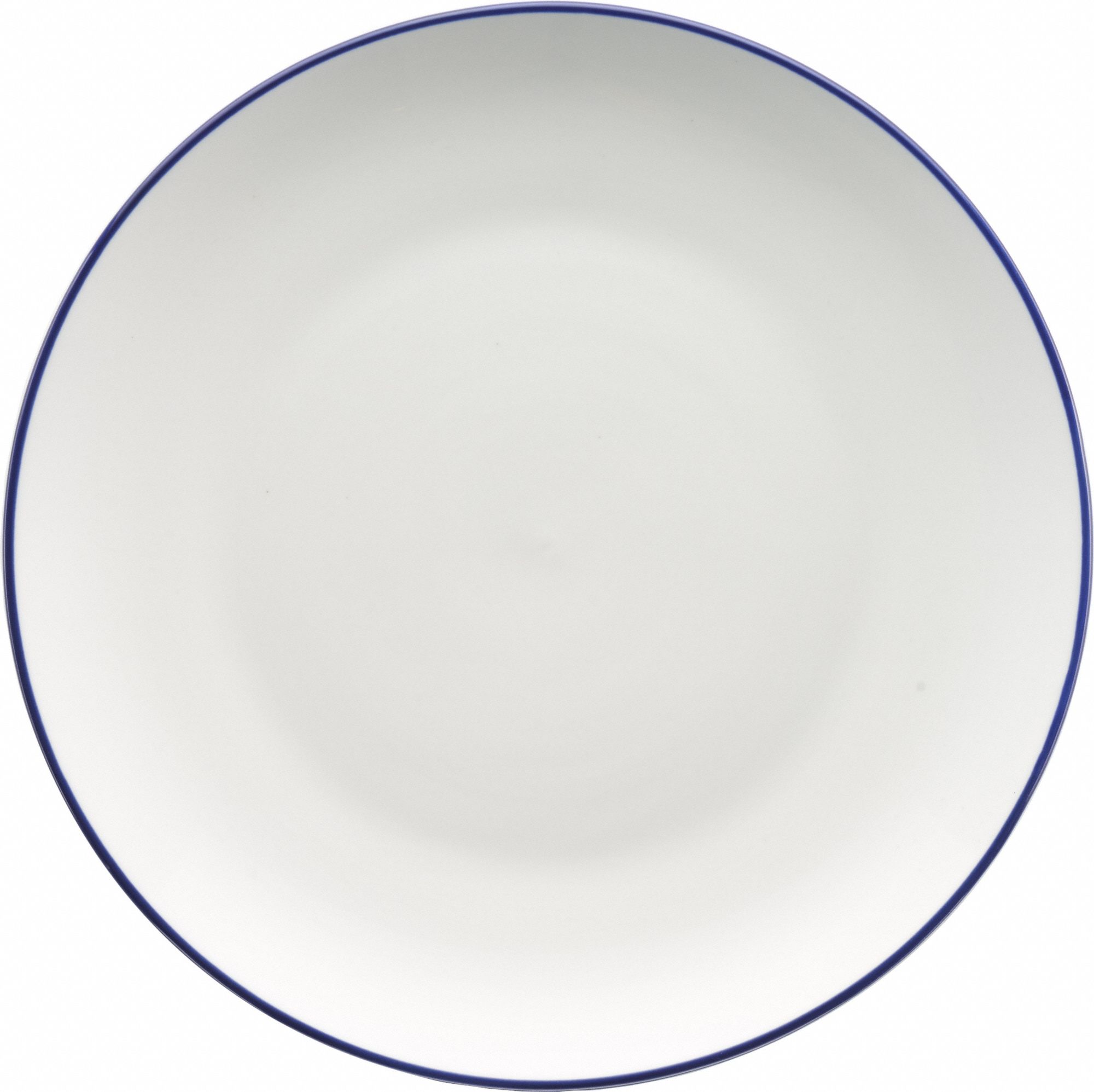 Coupe Plate: Torino Bistro: Blue Band, Blue/European White, Porcelain, 12 in Dia