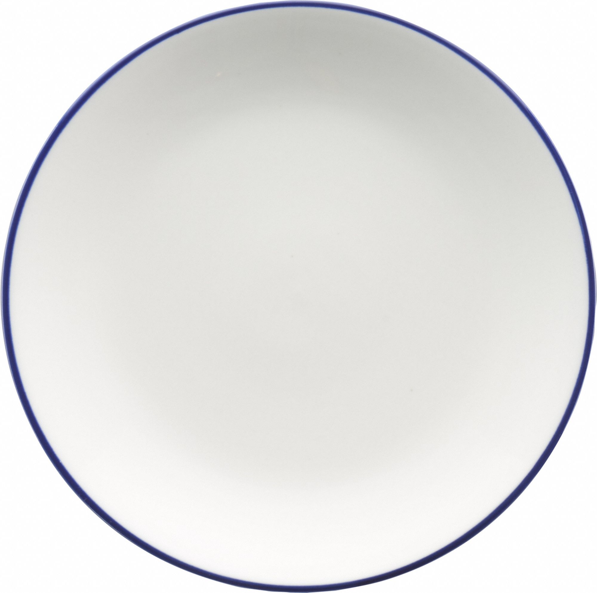 Coupe Plate: Torino Bistro: Blue Band, Blue/European White, Porcelain, 6 5/8 in Dia