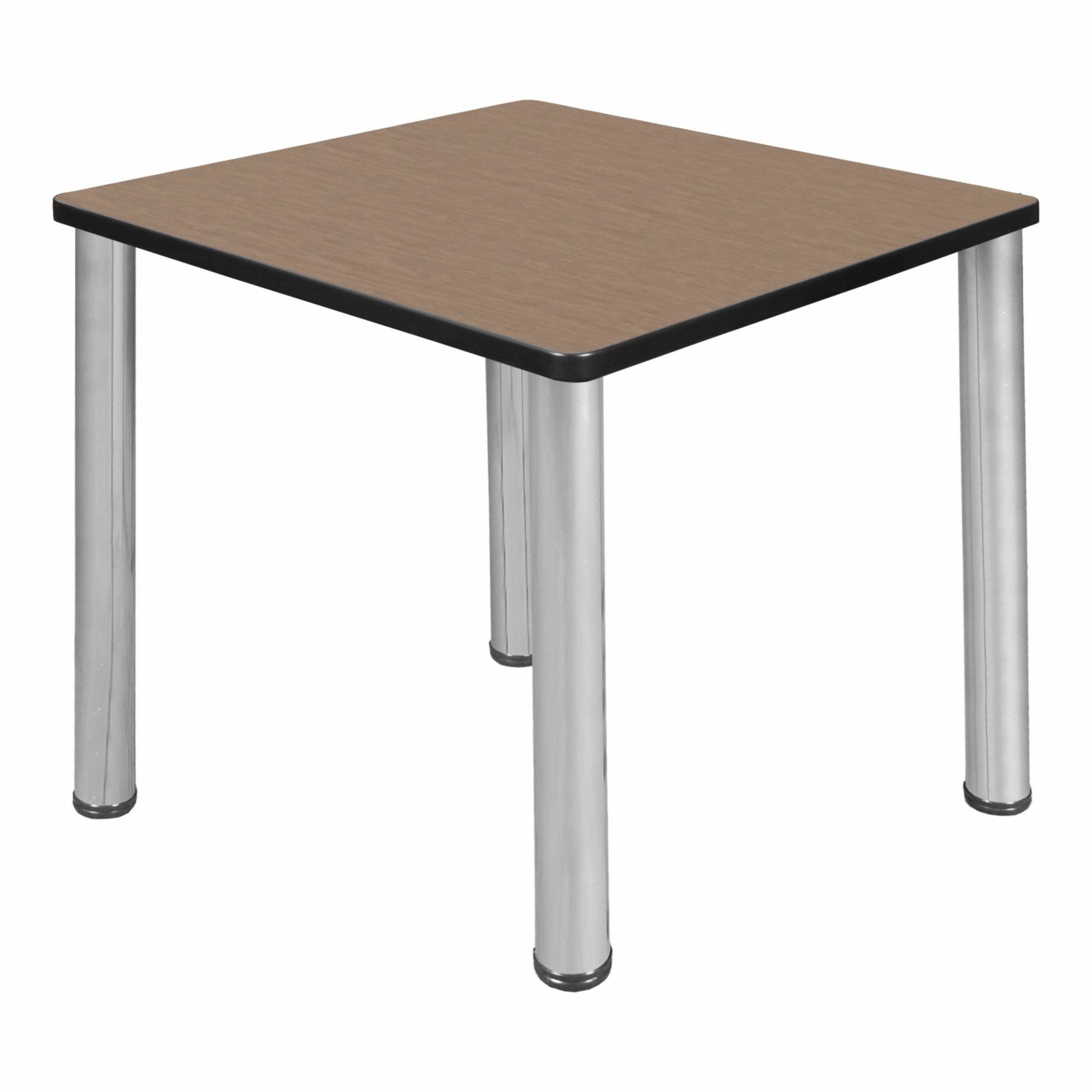 Cafe/Breakroom Table: Laminate, Oak, 29 in Overall Ht - Max, 30 in Overall Wd, 30 in Overall Dp