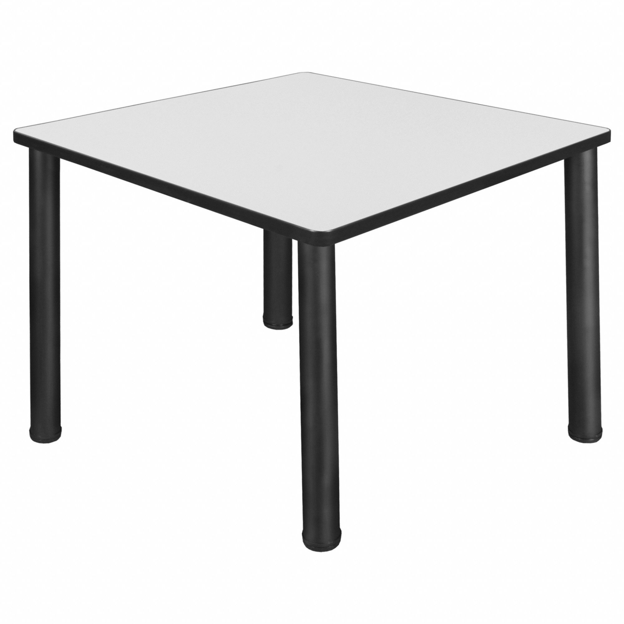Cafe/Breakroom Table: Melamine, White, 29 in Overall Ht - Max, 36 in Overall Wd, Square