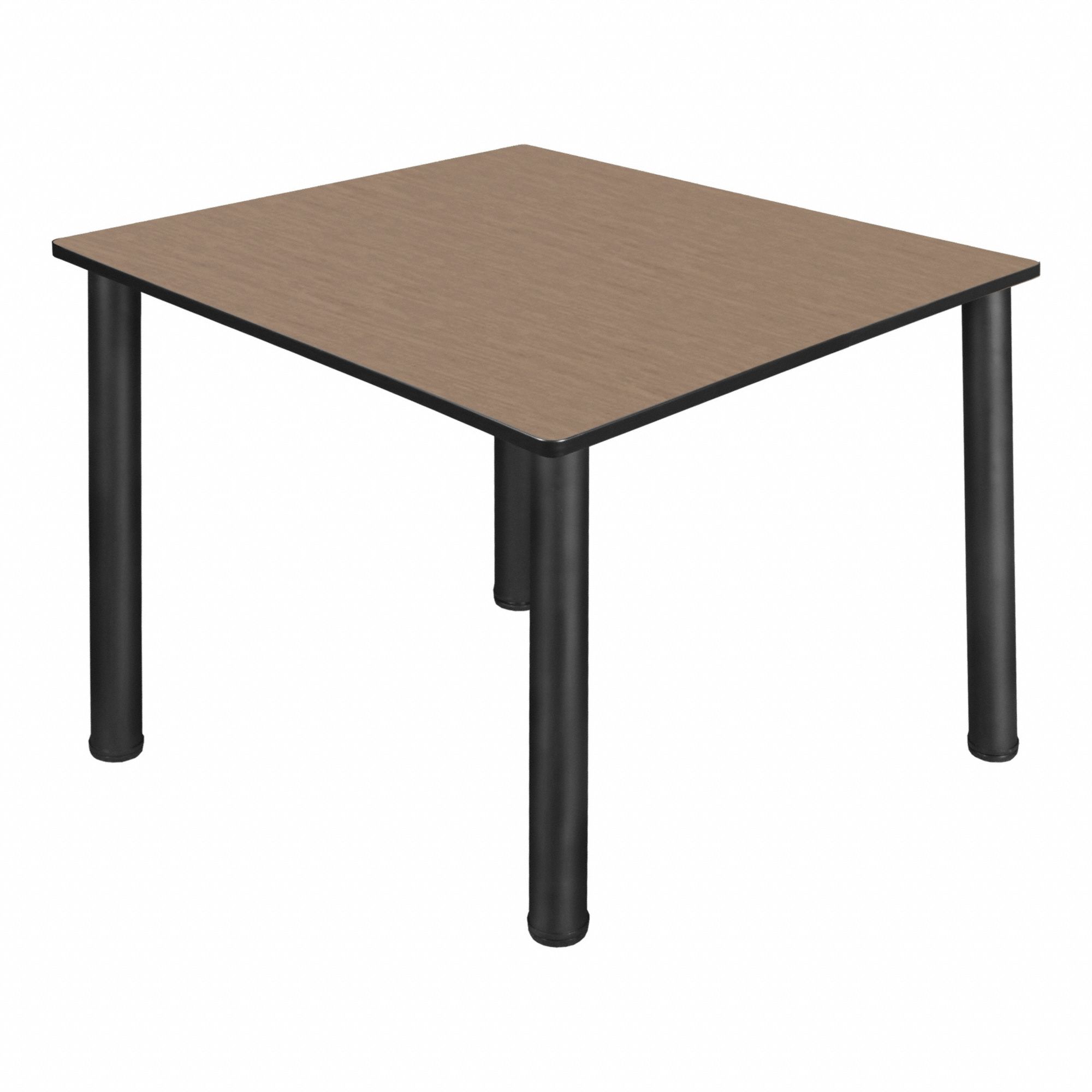 Cafe/Breakroom Table: Laminate, Oak, 29 in Overall Ht - Max, 48 in Overall Wd, 48 in Overall Dp