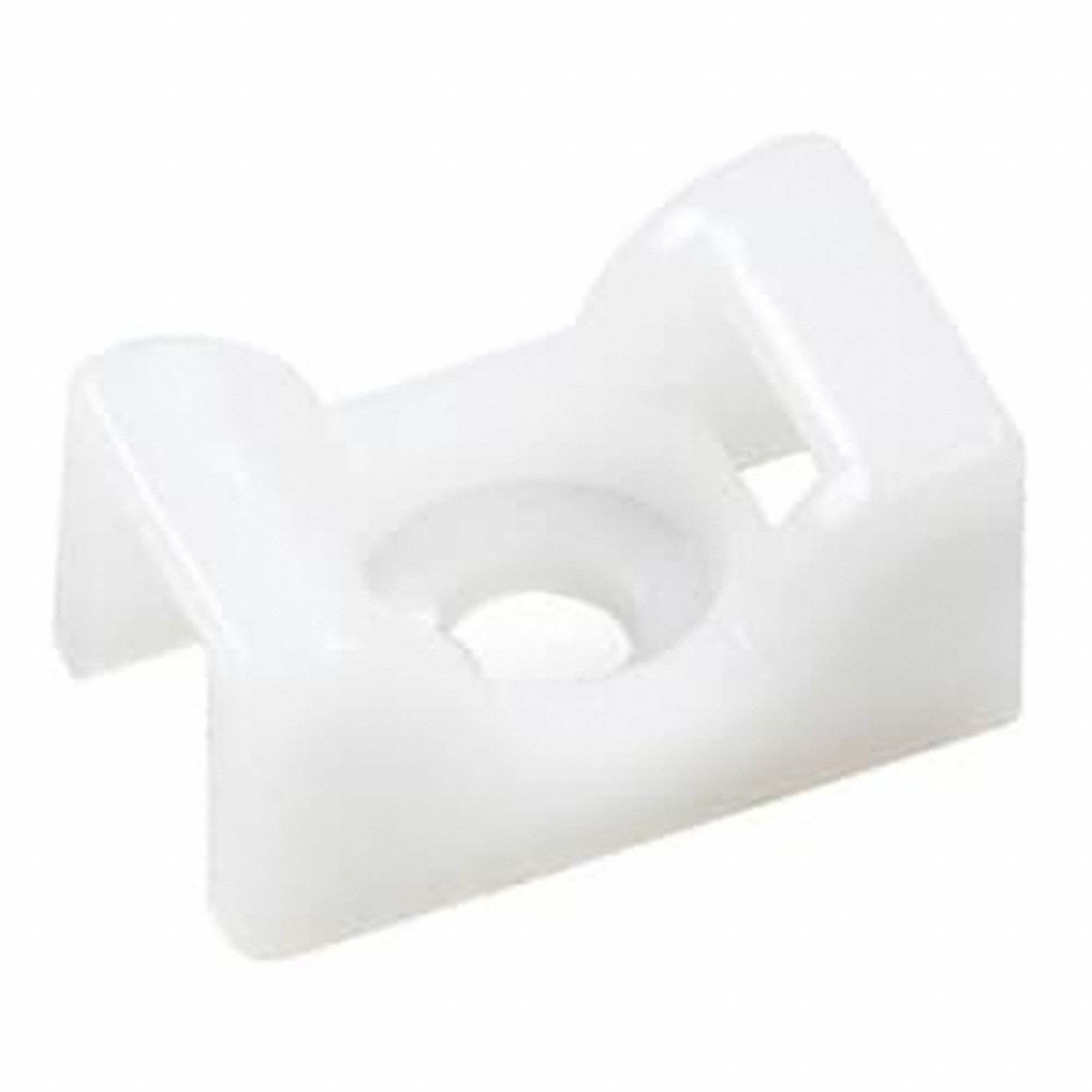 CABLE TIE SCREW MOUNT, 0.6 X 0.9 IN, NATURAL, NYLON, PK 100