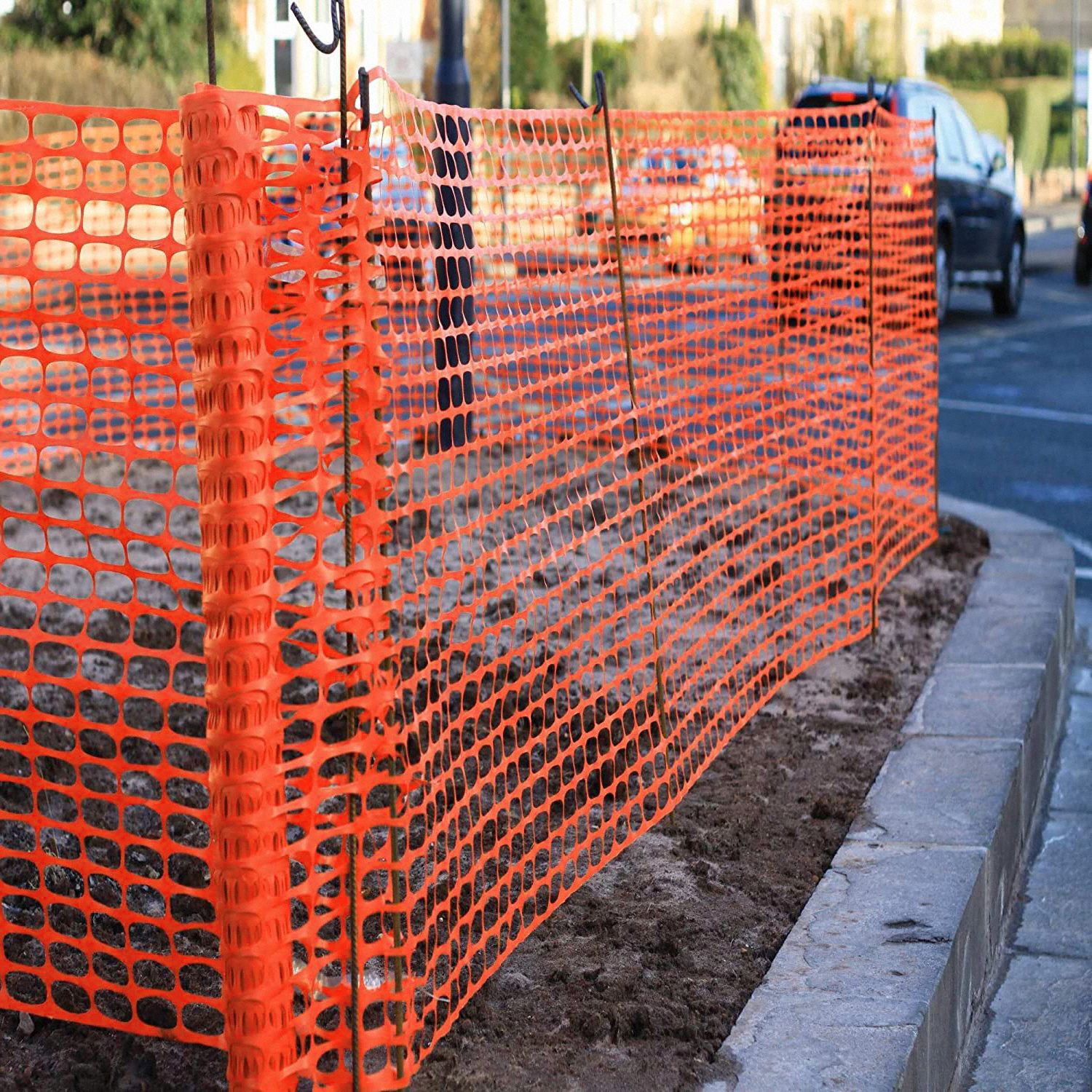 Barrier Fences: Orange, 4 ft Overall Ht, 150 ft Overall Lg, Polyethylene