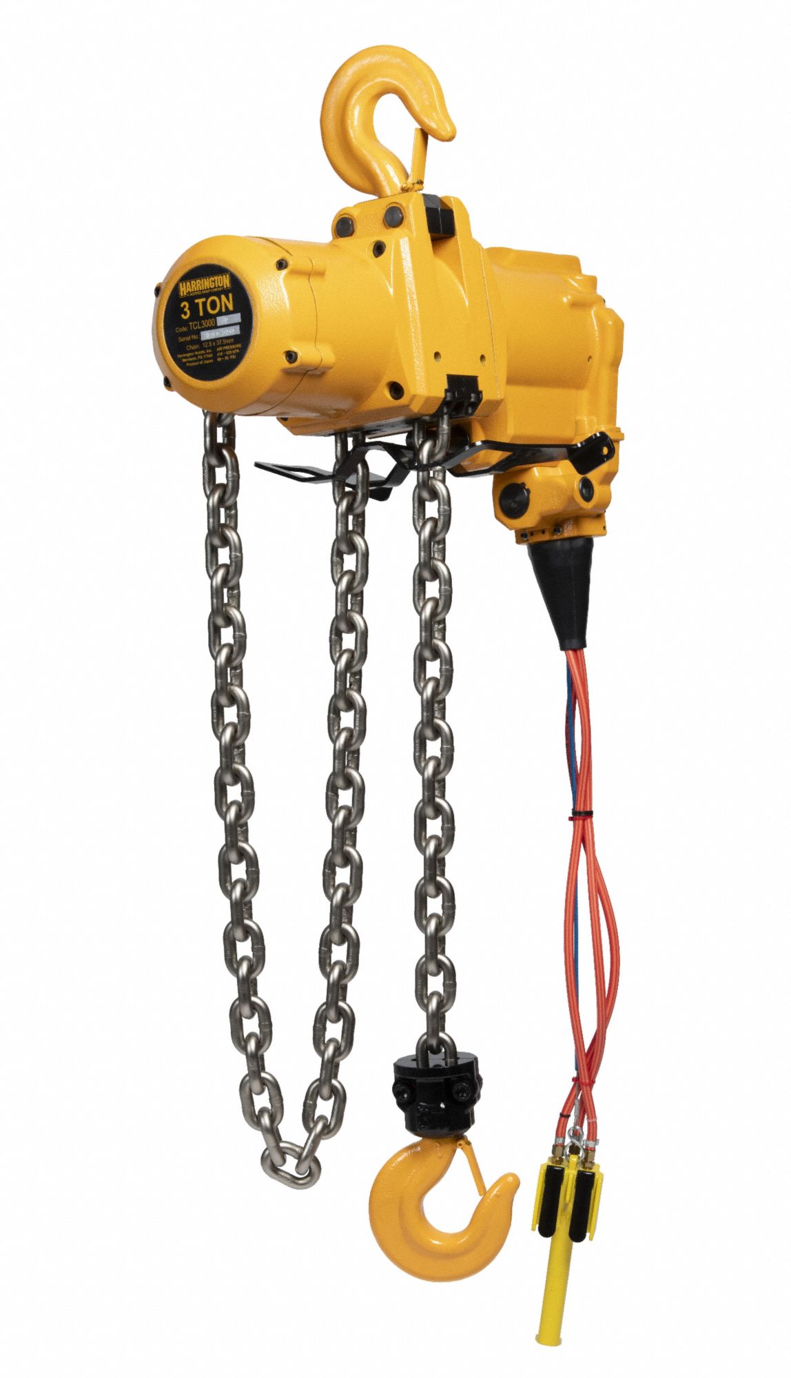 HARRINGTON, Hook Mounted - No Trolley, 12,000 lb Lifting Capacity, Air ...