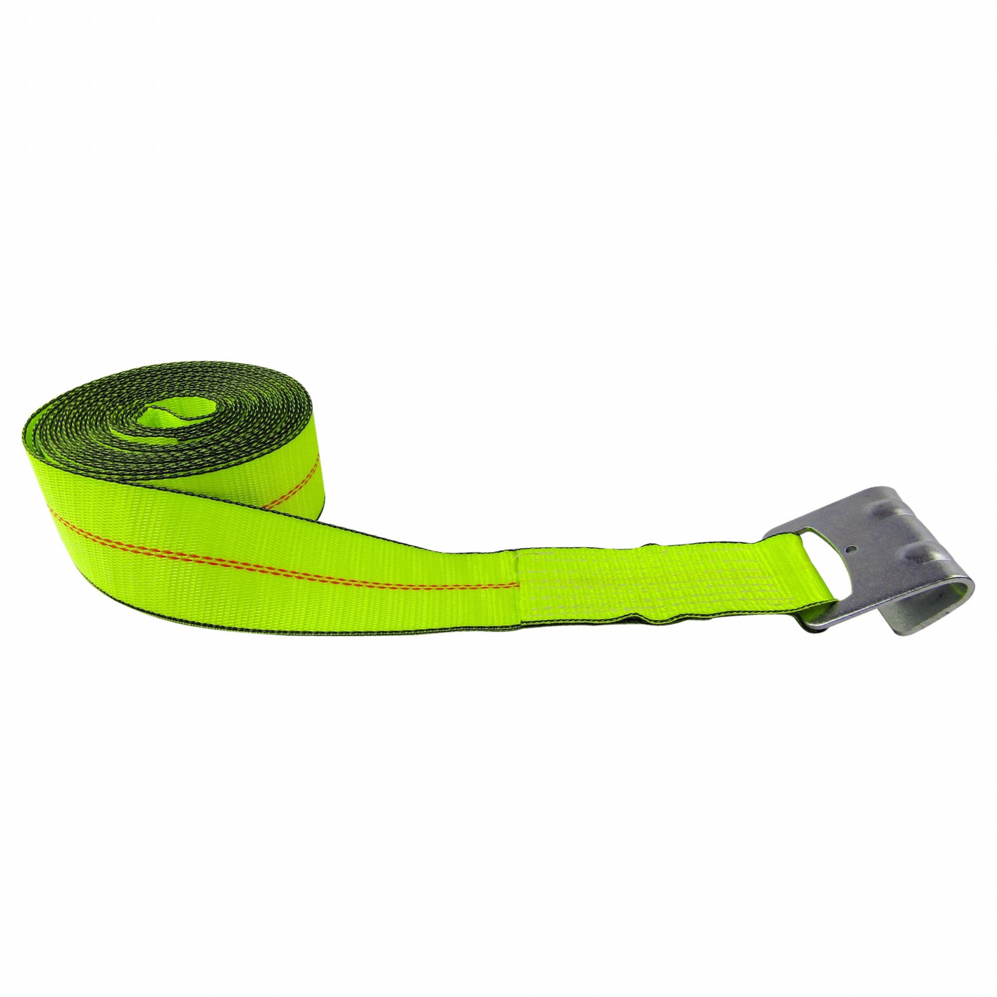 WINCH STRAP, FLAT-HOOK, CUT-RESISTANT EDGES WEBBING, 3 IN OVERALL W, 5,000 LB WORKING LOAD LIMIT