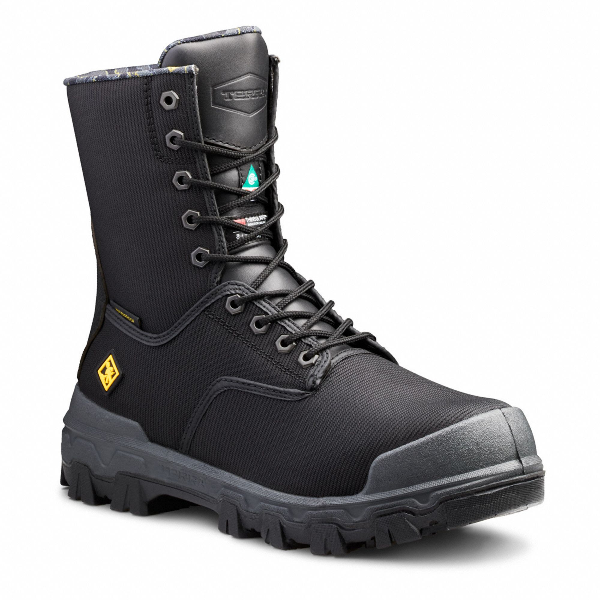TERRA WORK BOOT,MEN,14 SZ,BLACK,PR SafetyToe Work Boots and Shoes TER4NRCBK14 4NRCBK