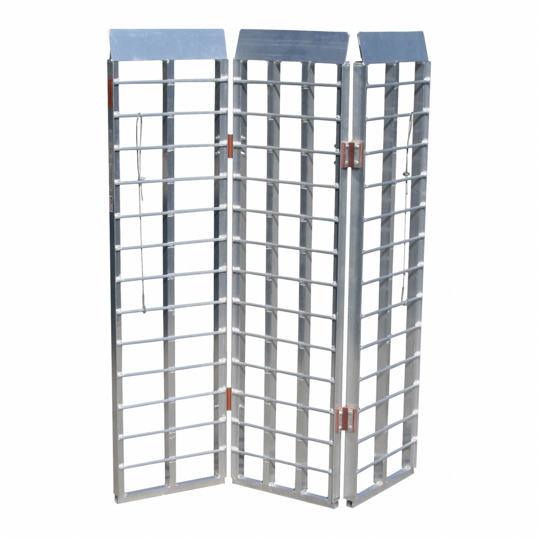 Automotive Loading Ramp: 0.75 ton Load Capacity, Tri-Folding, Aluminum, 60 in Overall Lg