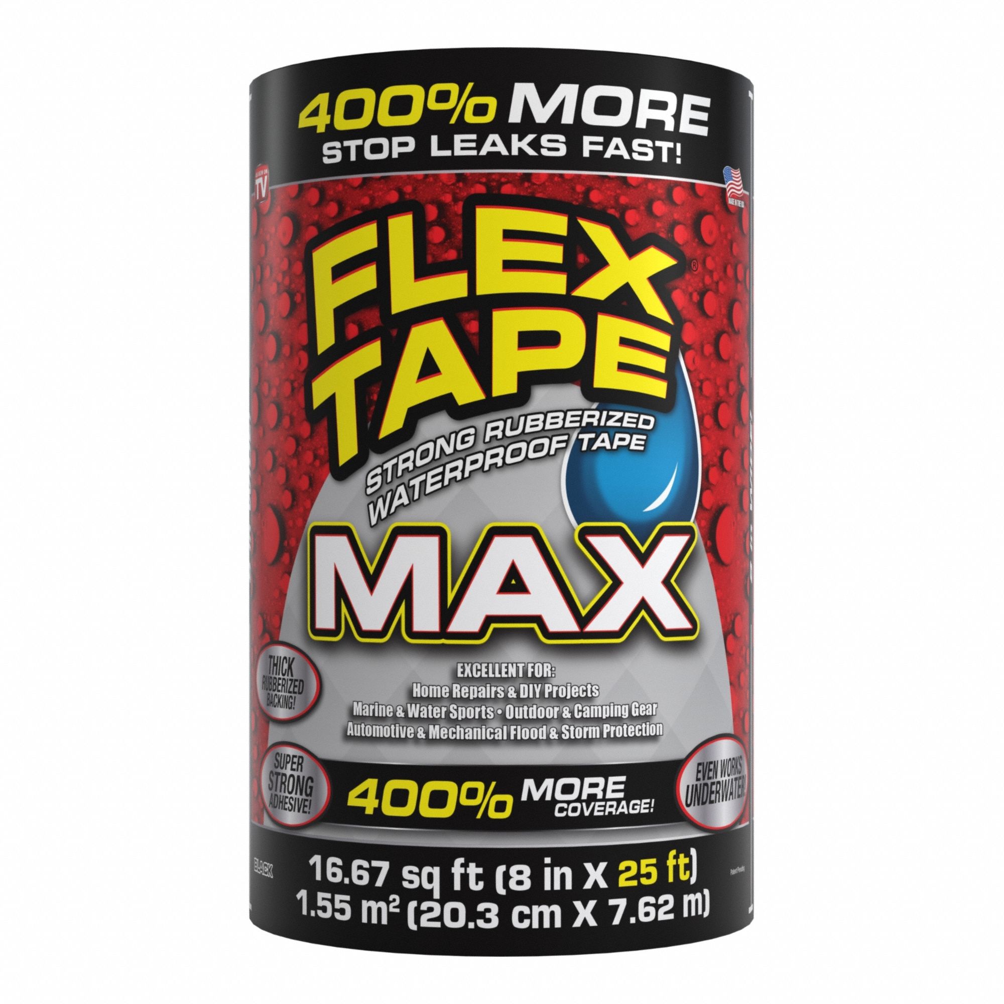 Flex Tape: Rubber, Black, Concrete/Metal/Wood