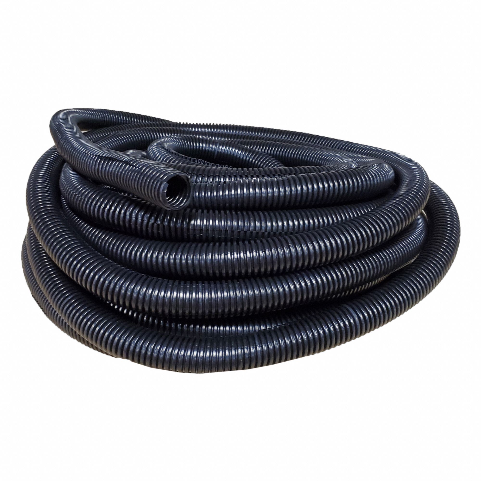 CORRUGATED SPLIT LOOM TUBING, BLACK, 100 FT, 3/4 IN