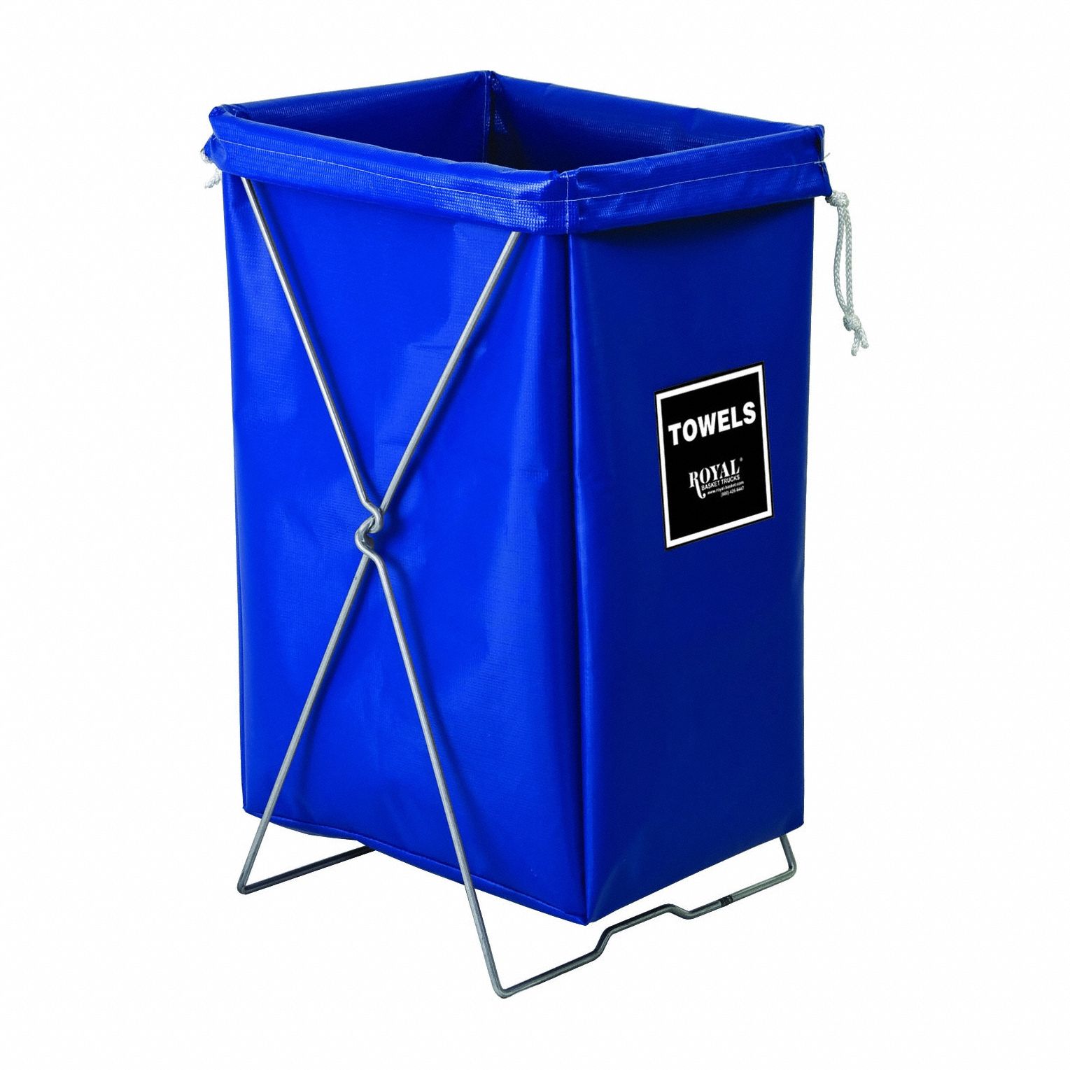 Hamper: Vinyl Liner, Blue, 4.2 cu ft Total Volume, 16 in Overall Lg, All-Purpose