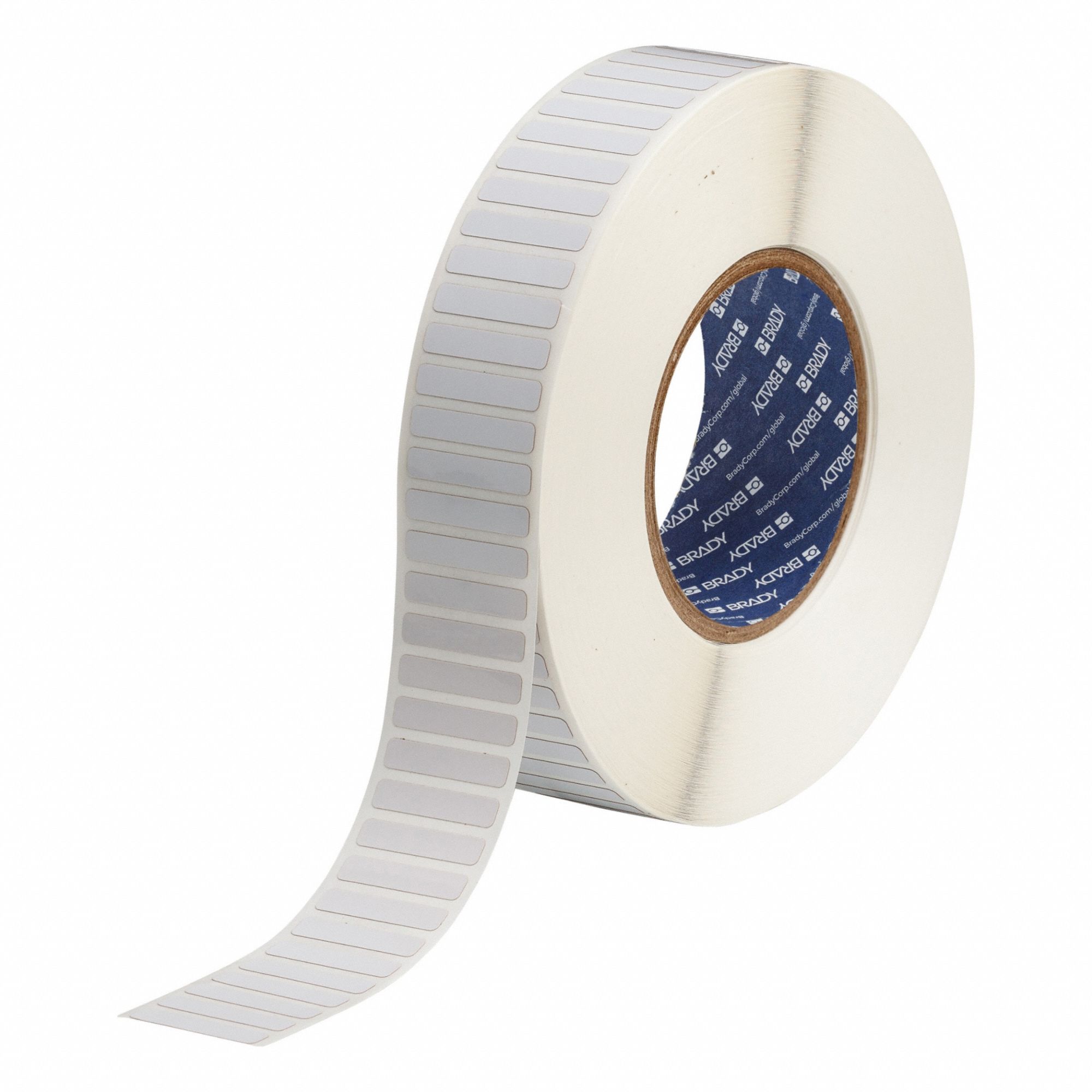 Pre-Cut Label Stock Roll: 1/4 in x 1 1/4 in, 1 1/4 in x 1/4 in, Polyimide, Permanent Adhesive