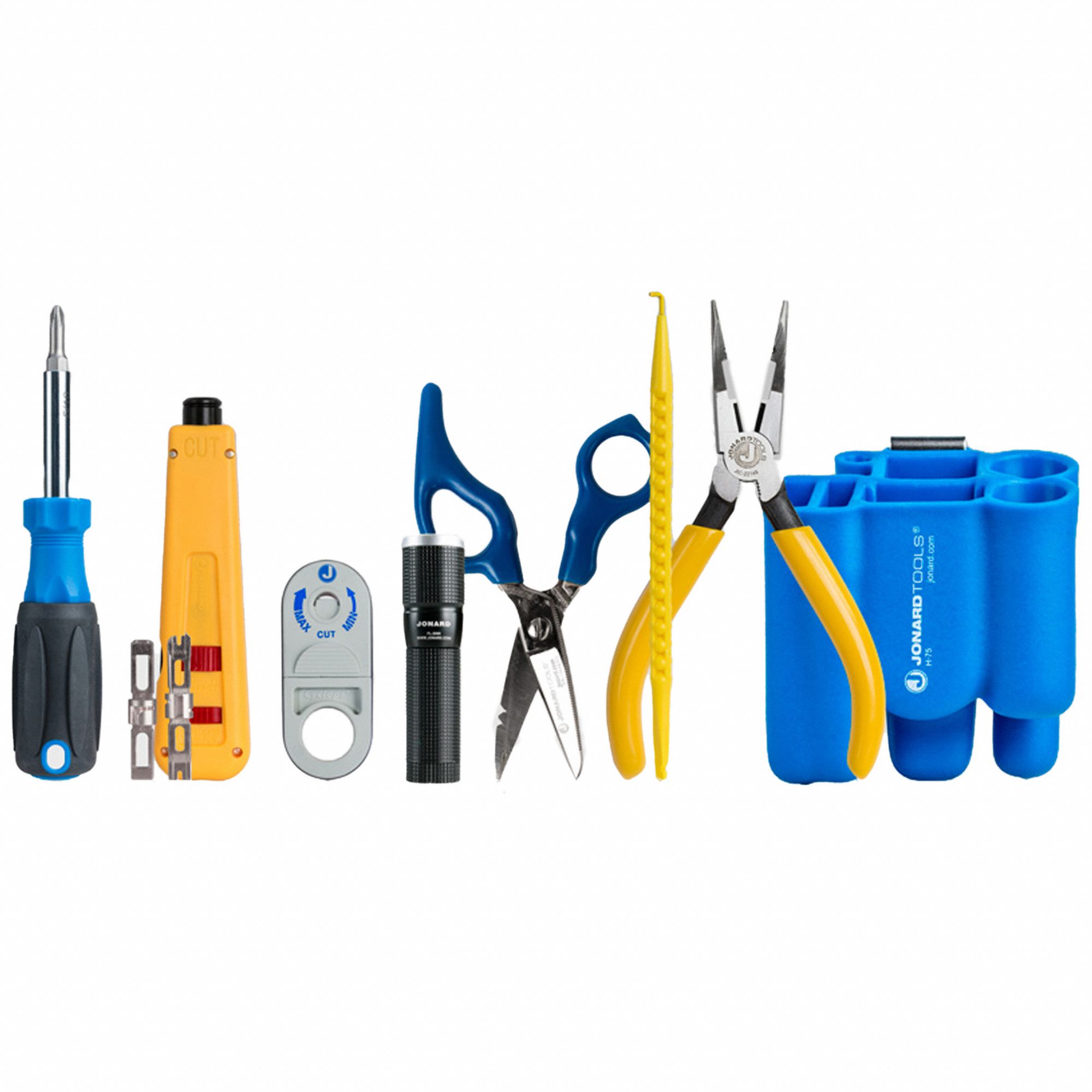 JONARD TOOLS, 9 Total Pcs, Tool Pouch, Punch Down Tool Kit 20FV14TK