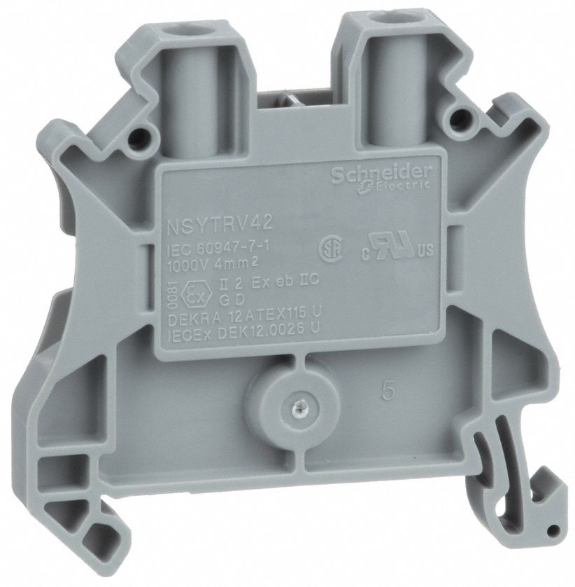 TERMINAL, BLOCK, 1 GANG, 1000V MAX, 47.7 MM L X 6.2 MM W X 47.5 MM D, GREY HOUSING, -40 ° C