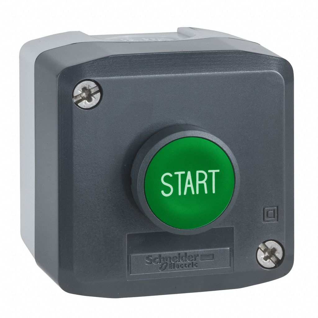 CONTROL STATION, FLUSH PUSH BUTTON, 0 PILOT LIGHTS, 1NO, START