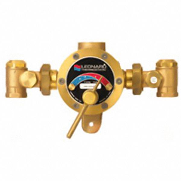 Thermostatic Mixing Valve: 1 in Inlet Connection Size, 1 1/4 in Outlet Connection Size