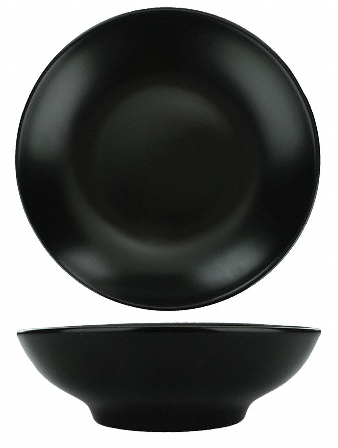 Coupe Soup Bowl: Torino, 20 oz Capacity, Matte Black, Porcelain, 6 3/4 in Dia