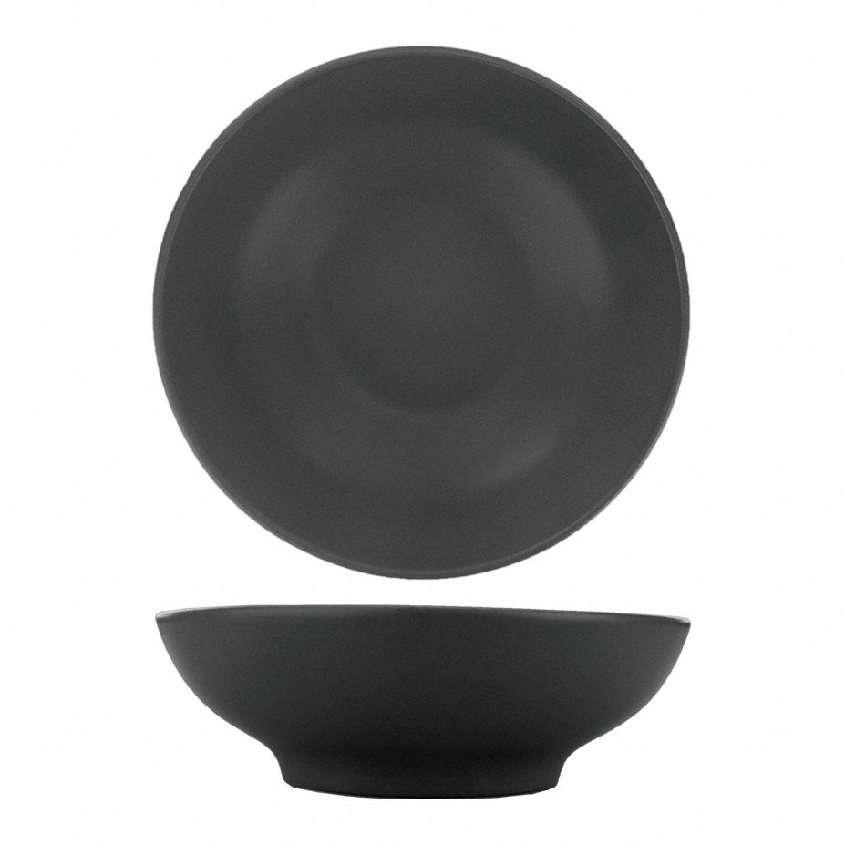 Coupe Soup Bowl: Torino, 20 oz Capacity, Matte Gray, Porcelain, 6 3/4 in Dia