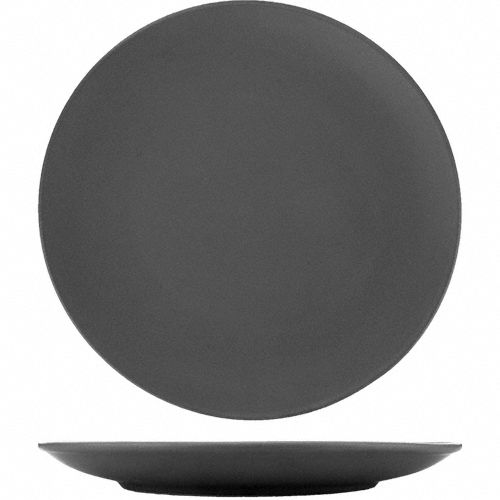 Coupe Plate: Torino, Matte Gray, Porcelain, 10 in Dia