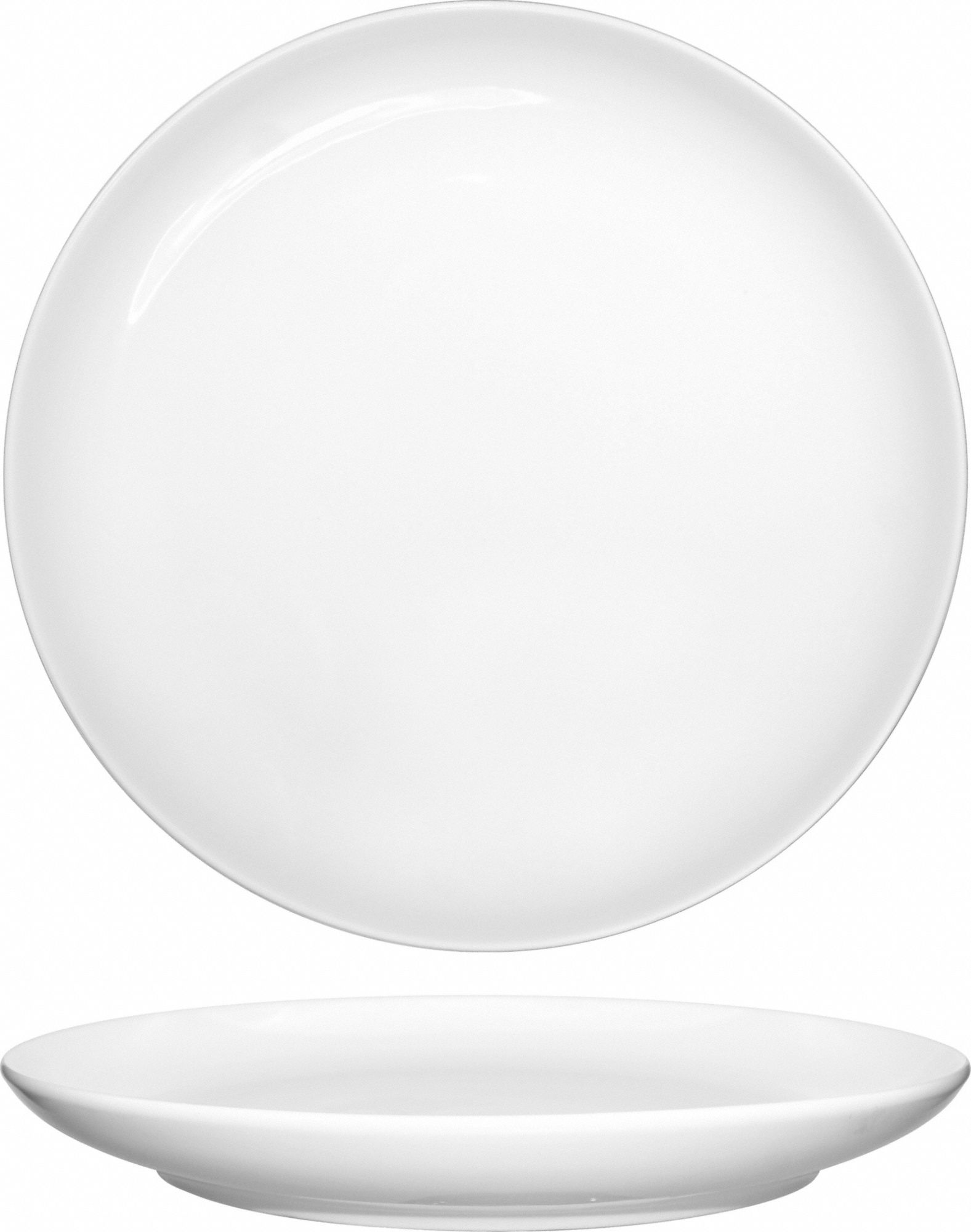 Deep Coupe Plate: Torino, European White, Porcelain, 9 in Dia