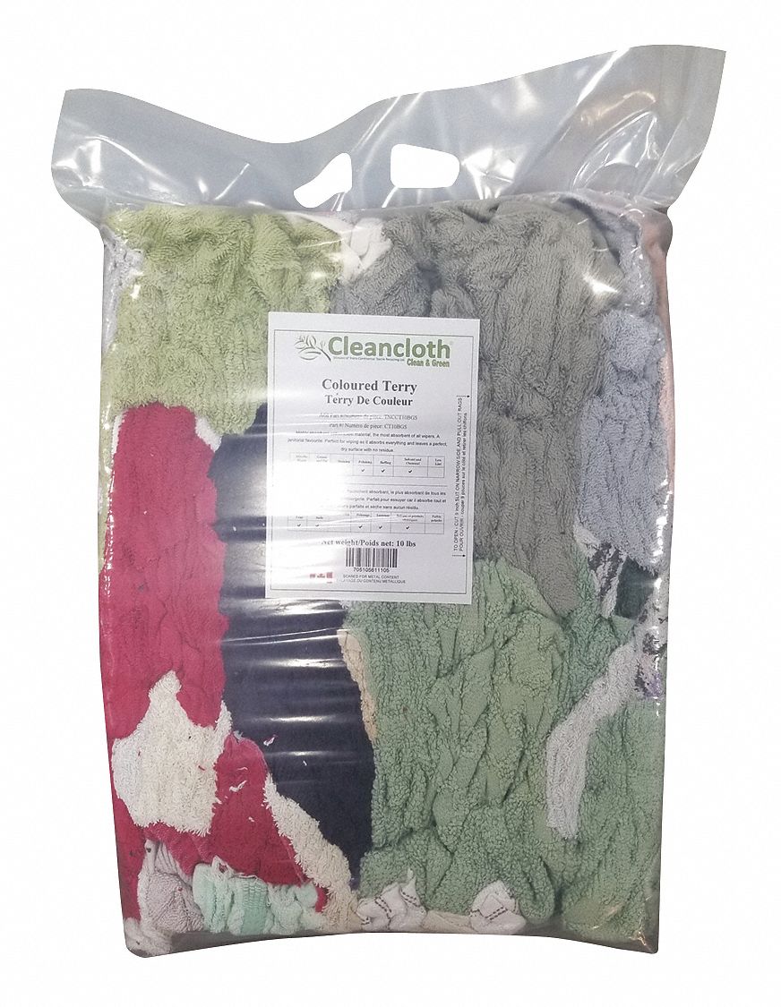 TORCHON,ESSUIE COULEUR,USG GÉN,COULEURS ASSORS,DIFFÉRENTES TLE,10 LB,CTN,BTE EST DE 70