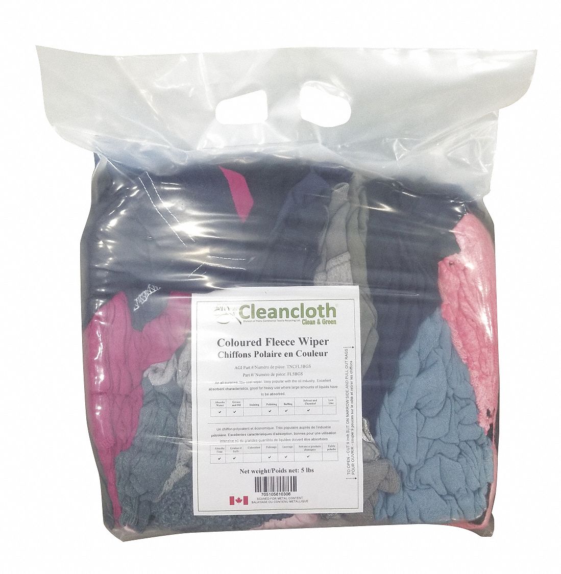 TISSU POLAIRE,HLE ET GRAISSE,COULEURS ASSORS,DIFFÉRENTES TLE,5 LB,CTN,BTE EST DE 34