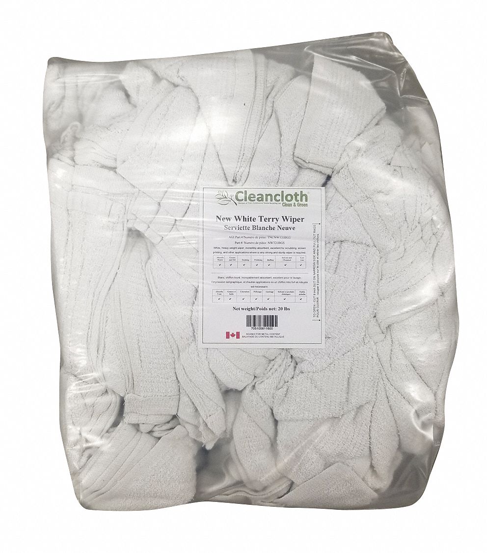 TORCHON,ESSUIE,FBL PELUCHE,USG GÉN,BLC,DIFFÉRENTES TLE,20 LB,CTN,BTE EST DE 120