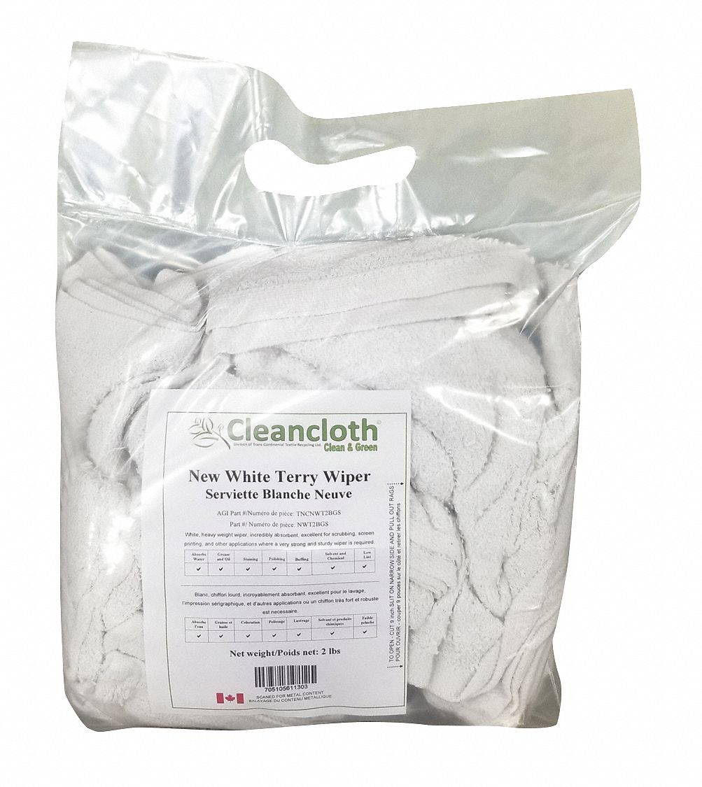 TORCHON,ESSUIE,FBL PELUCHE,USG GÉN,BLC,DIFFÉRENTES TLE,2 LB,CTN,BTE EST DE 12