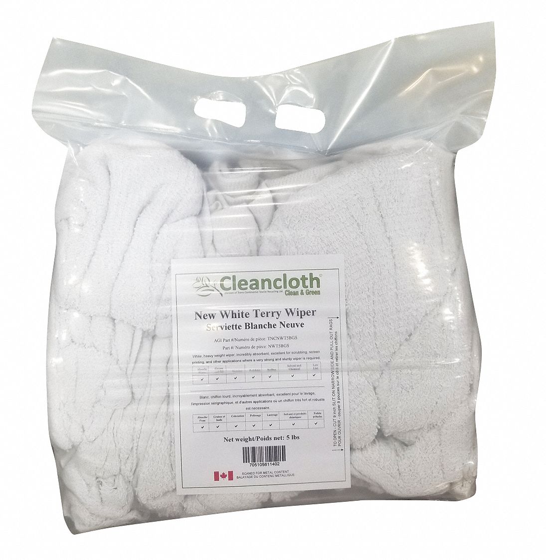 TORCHON,ESSUIE,FBL PELUCHE,USG GÉN,BLC,DIFFÉRENTES TLE,5 LB,CTN,BTE EST DE 30