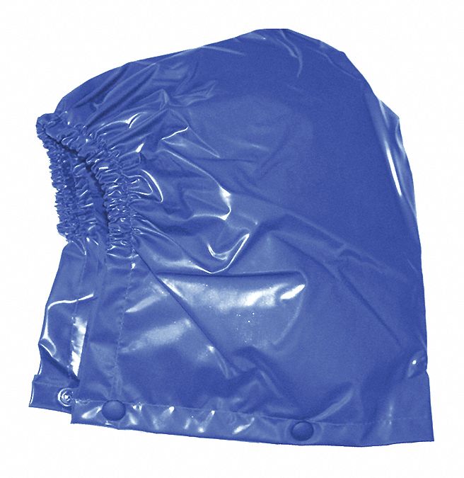 RAIN HOOD, DETACHABLE/LIGHTWEIGHT, SIZE L, BLUE, 10 MIL PUR/NYLON