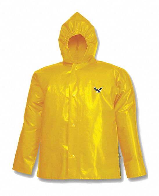 UNISEX JACKET, OIL/SALT-RESIST, SIZE 6XL/CHEST 78 IN/34 IN L, YELLOW, NYLON/PU