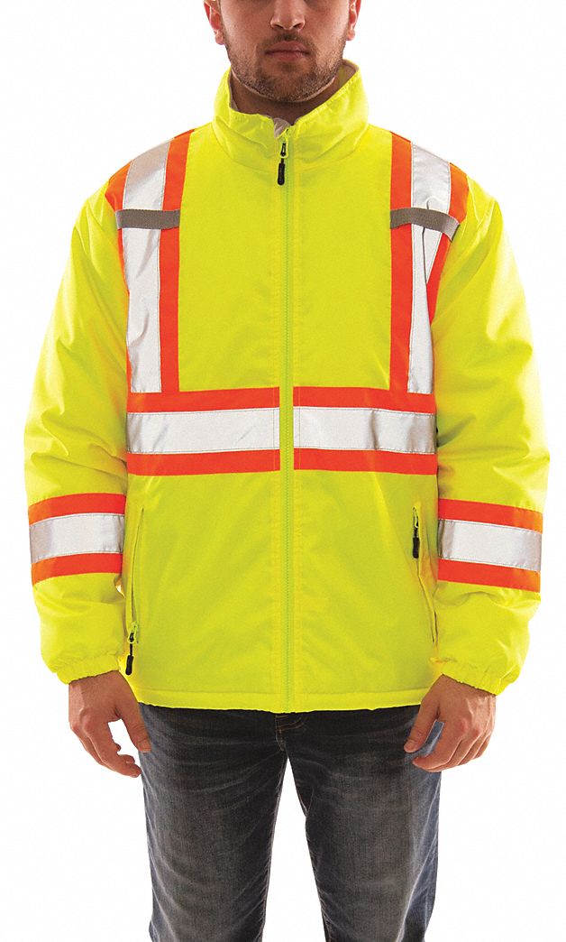 HIGH-VISIBILITY WINTER LINER, LIME/YELLOW, 63 IN CHEST/31 IN L, XXXXL, POLYESTER/TAFFETA