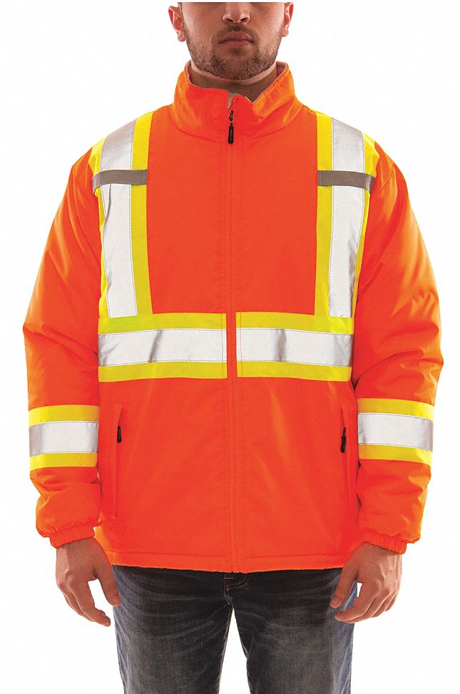 HIGH-VISIBILITY WINTER LINER, ORANGE, 67 IN CHEST/31 IN L, XXXXXL, POLYESTER/TAFFETA