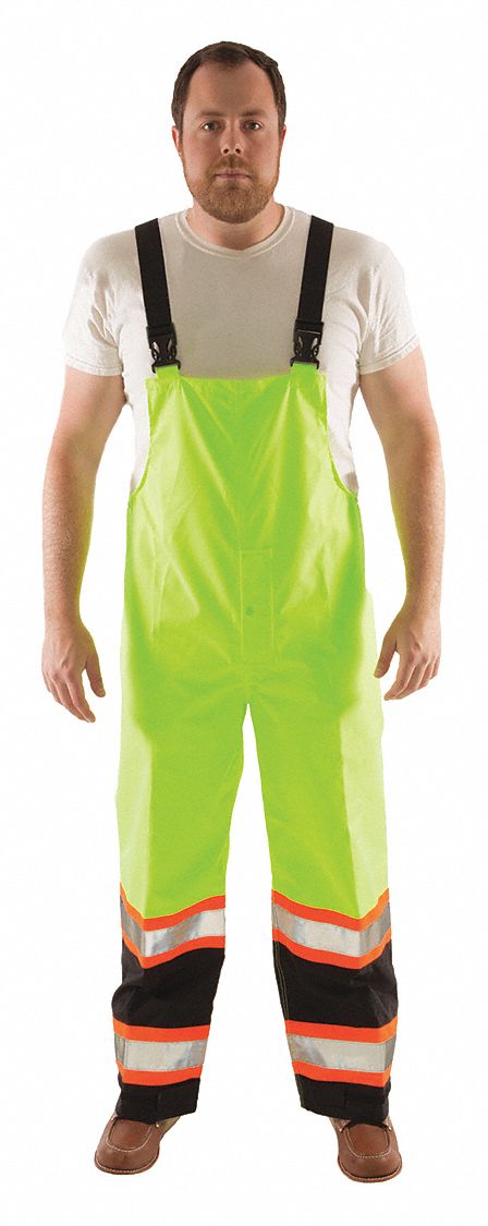 HI-VIS, OVERALL, CSA Z96, YELLOW, 32 IN INSEAM, 52 IN WAIST, POLYESTER/POLYURETHANE