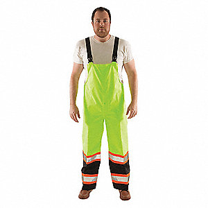 HI-VIS, OVERALL, CSA Z96, YELLOW, 28 IN INSEAM, 44 IN WAIST, POLYESTER/POLYURETHANE